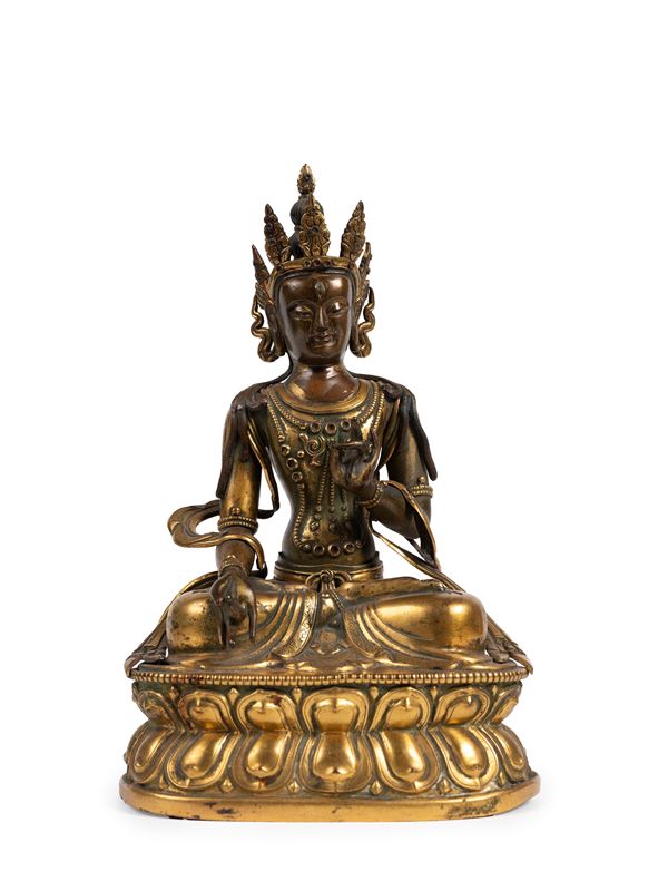 A GILT-COPPER FIGURE OF AVALOKITESVARA