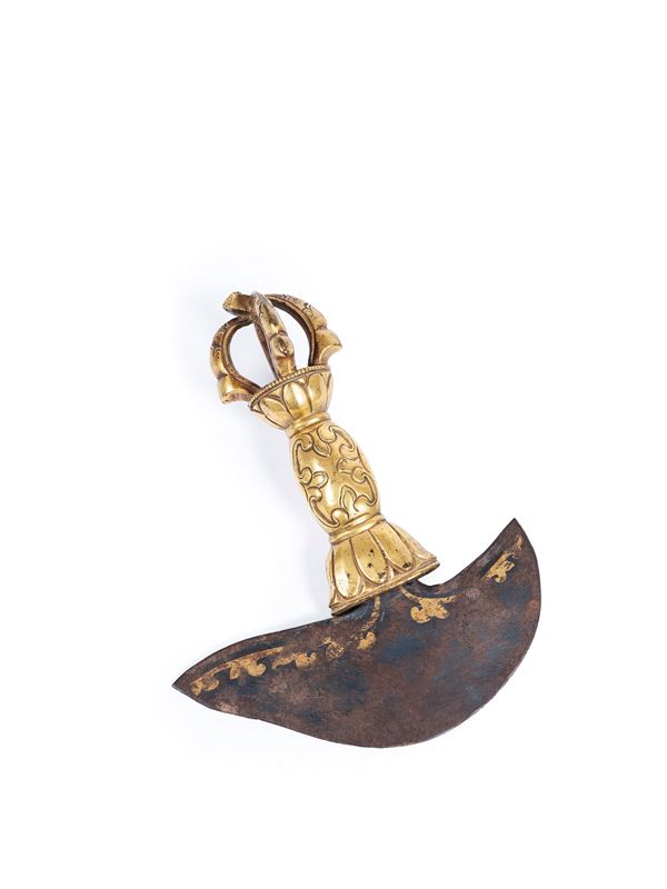 A GILT BRONZE KARTIKA