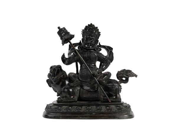 A BRONZE FIGURE OF VAISHRAVANA