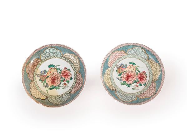 A PAIR OF RUBY-BACK PORCELAIN PLATES