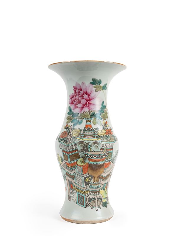 A QIANJIANGCAI PORCELAIN VASE SIGNED BY XU PINHENG