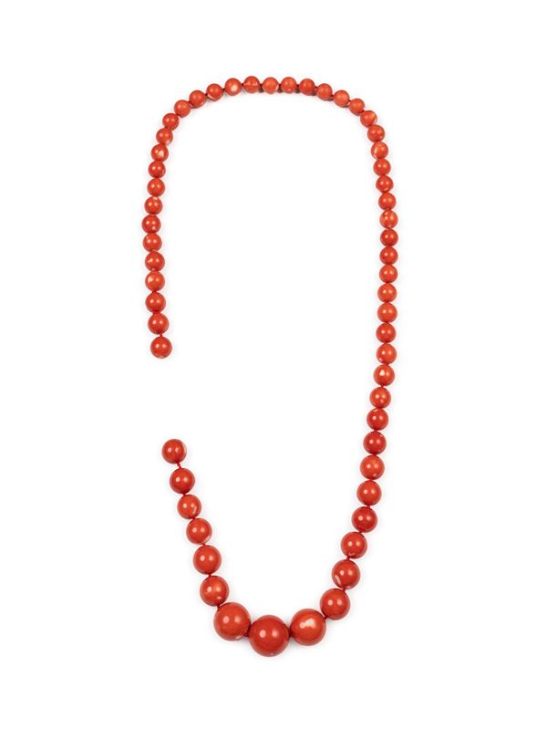 ☼COLLANA IN CORALLO ROSSO MOMO O CERASUOLO