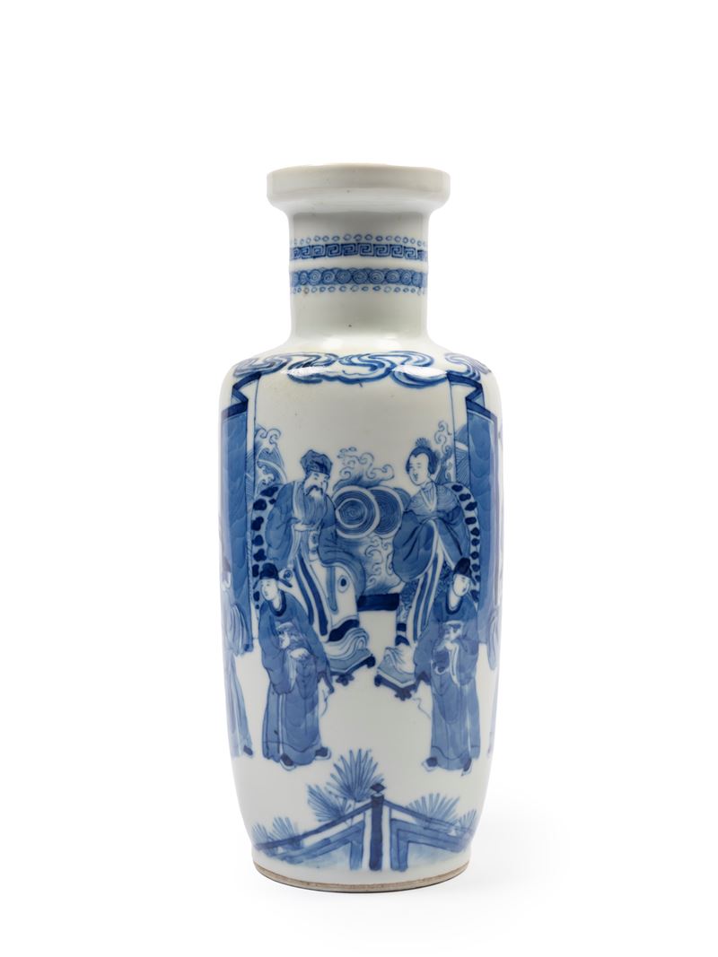 Vaso in Porcellana Bianca e Blu