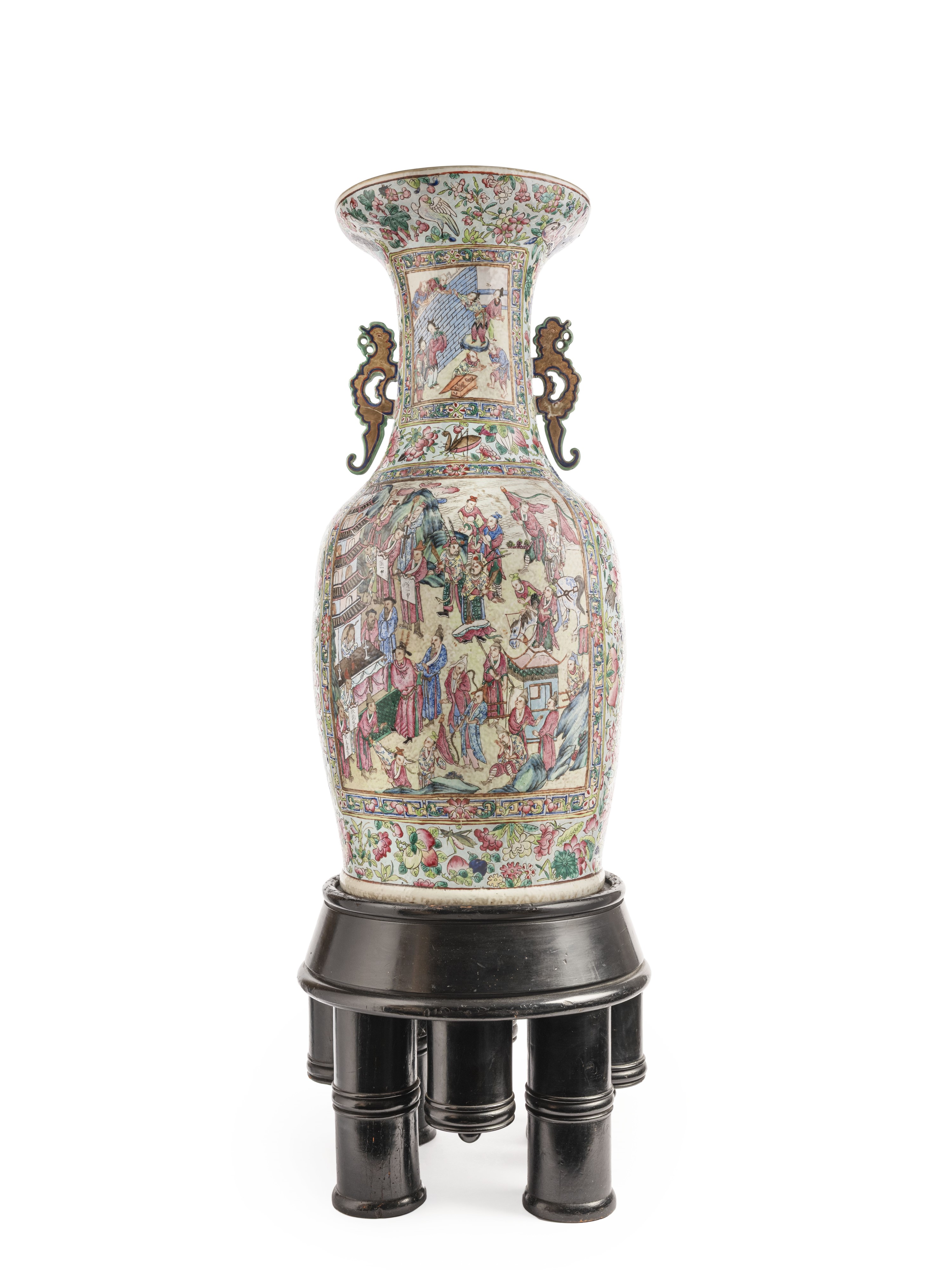 Grande Vaso in Porcellana Famiglia Rosa