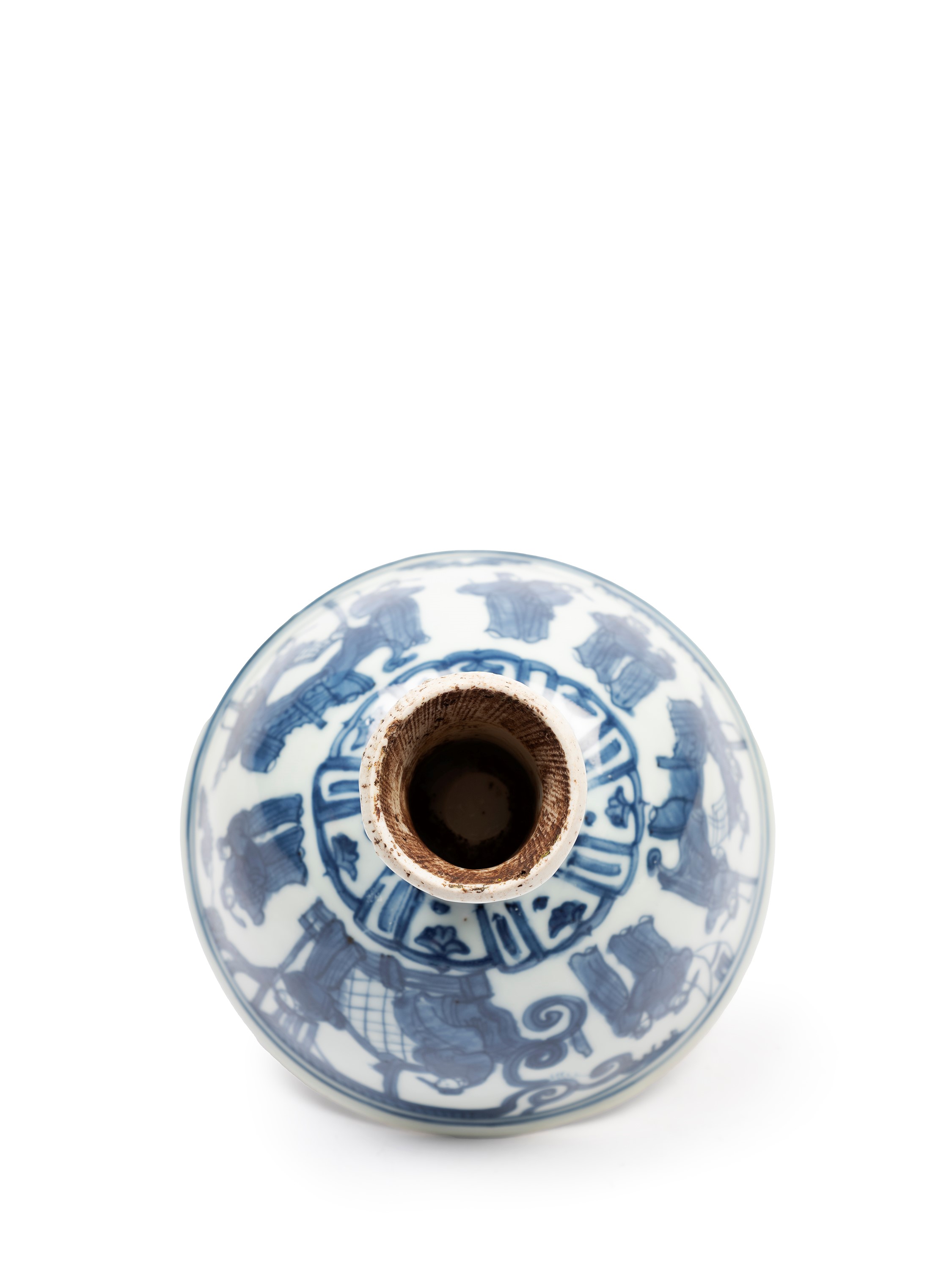 COPPA A STELO IN PORCELLANA BIANCA E BLU