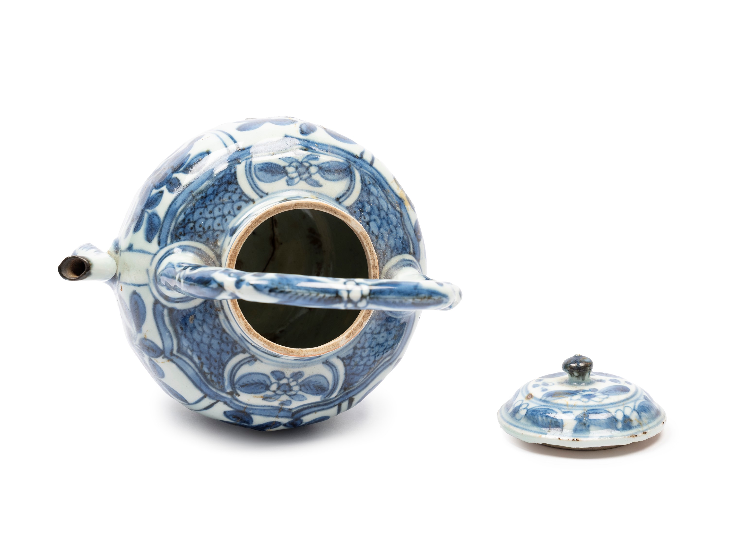 TEIERA IN PORCELLANA BIANCA E BLU