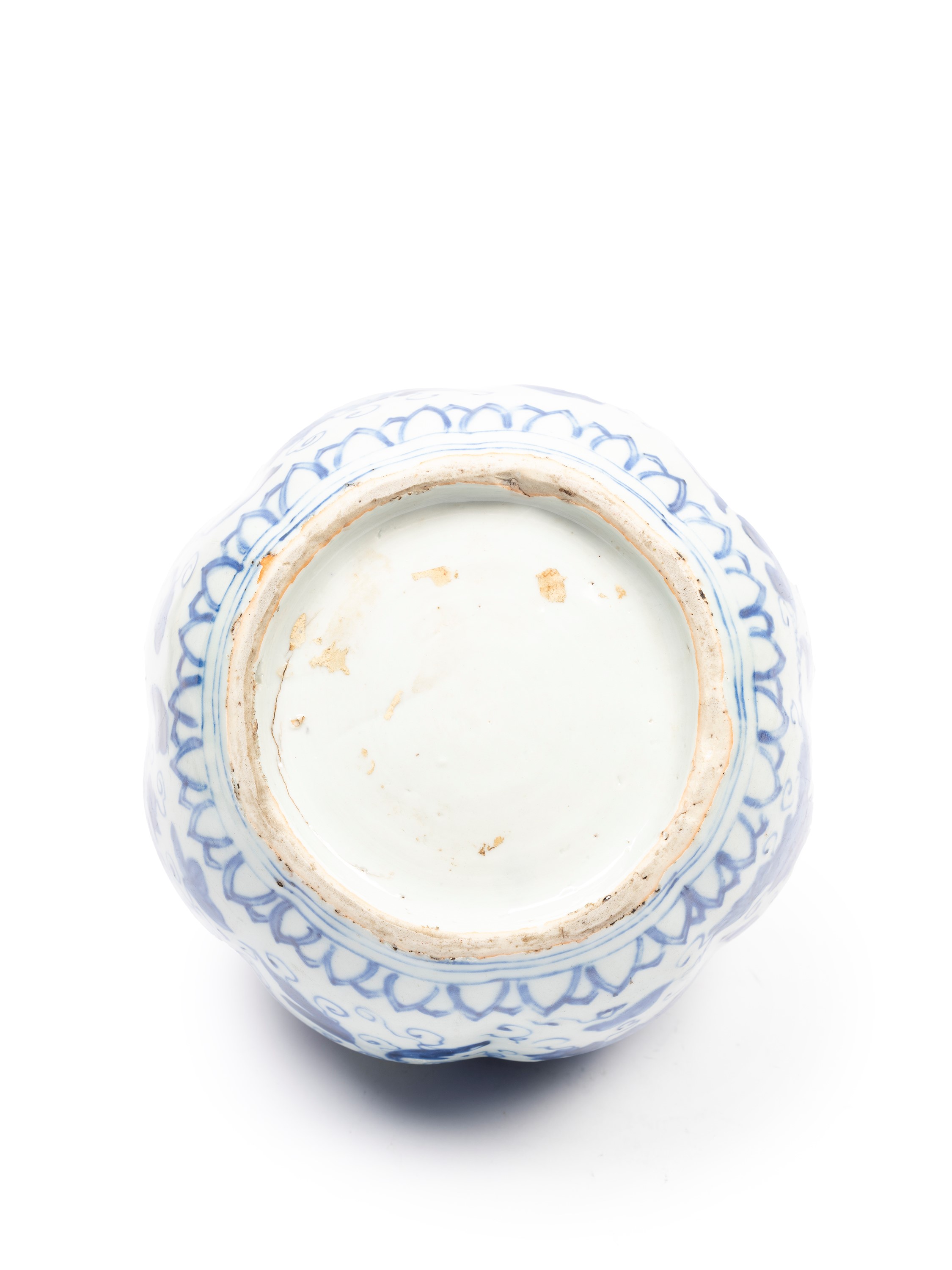 VASO IN PORCELLANA BIANCA E BLU