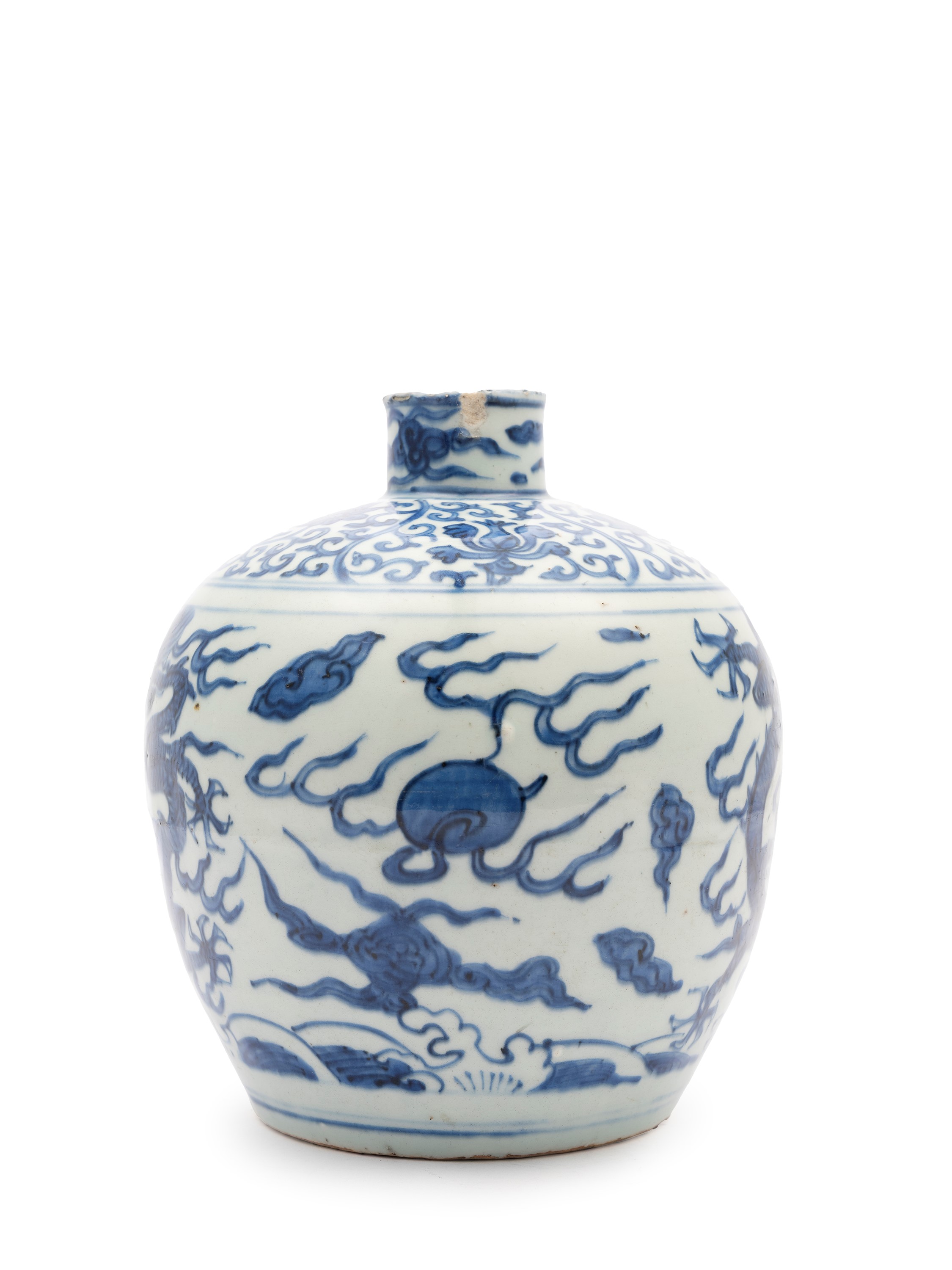 VASO IN PORCELLANA BIANCA E BLU