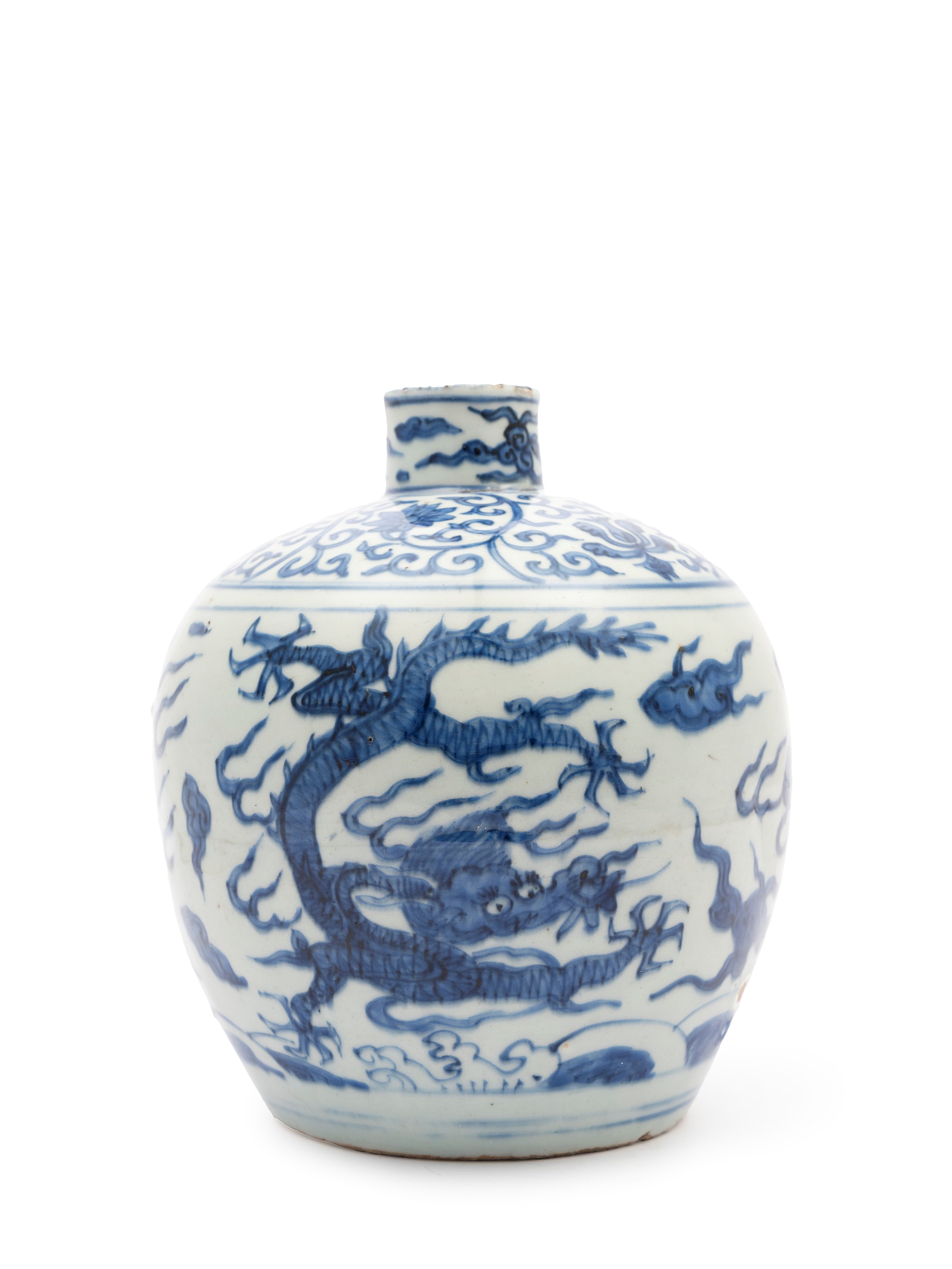 VASO IN PORCELLANA BIANCA E BLU