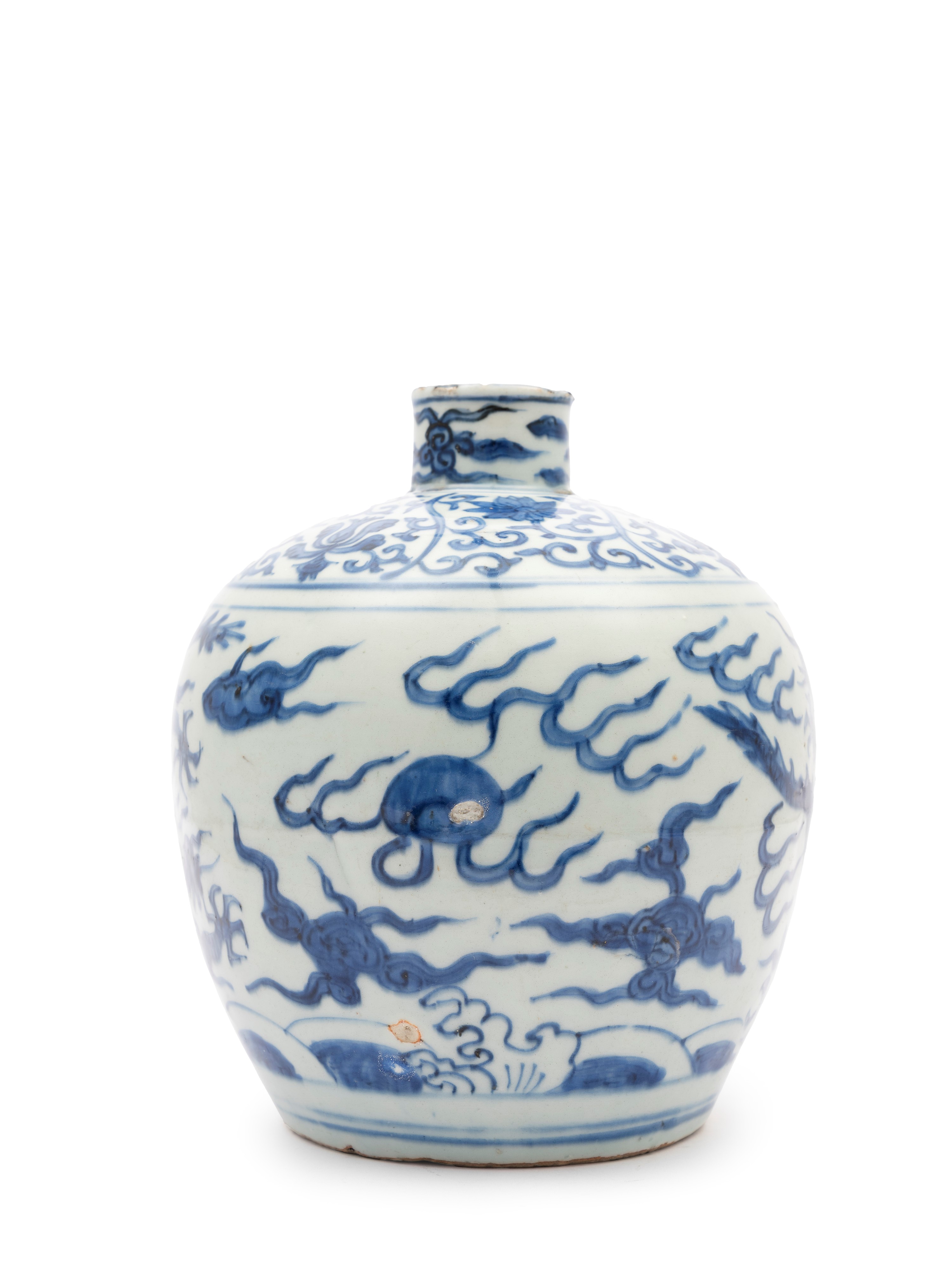 VASO IN PORCELLANA BIANCA E BLU