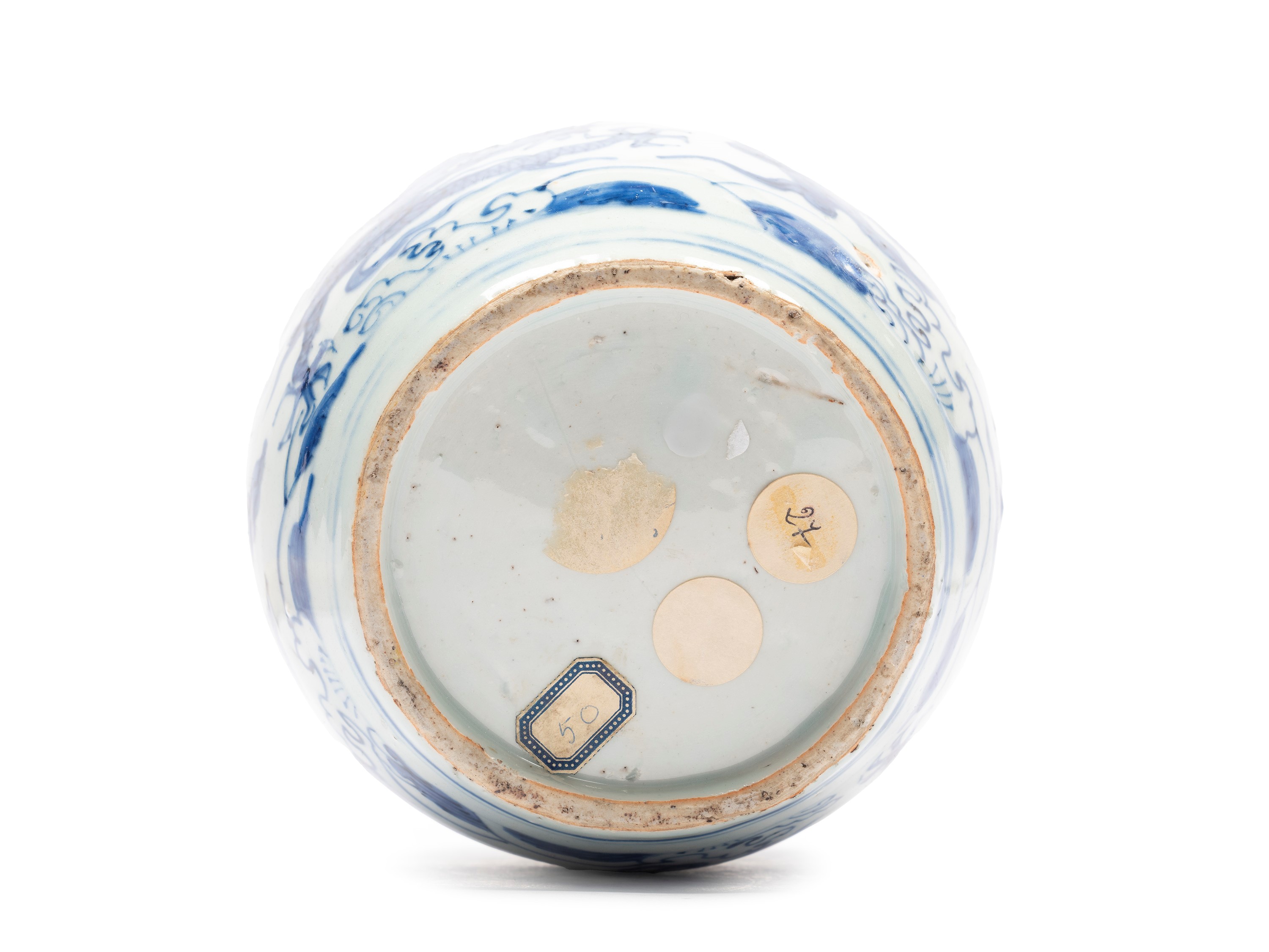 VASO IN PORCELLANA BIANCA E BLU