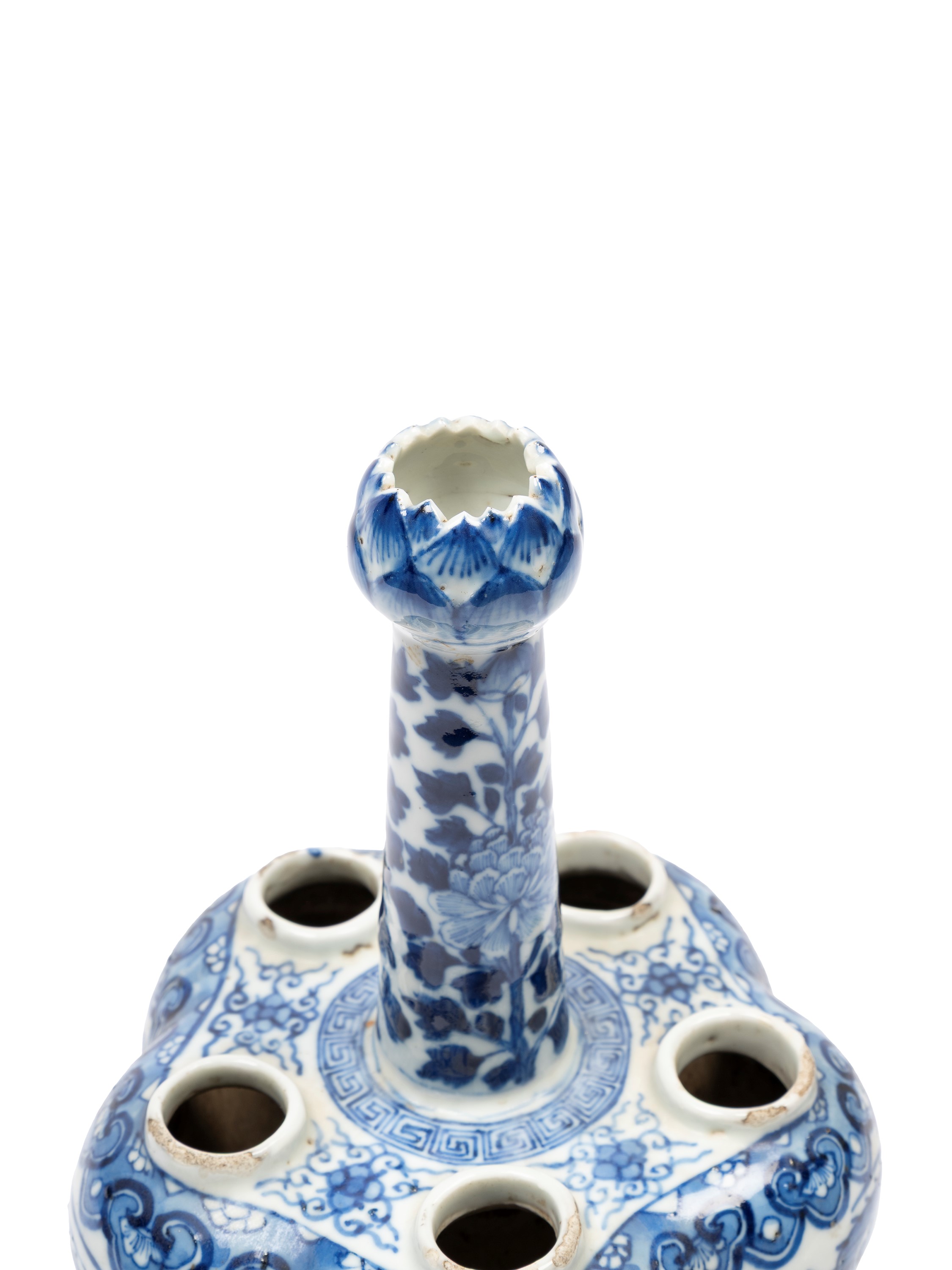 Vaso Porta Tulipani in Porcellana Bianca e Blu