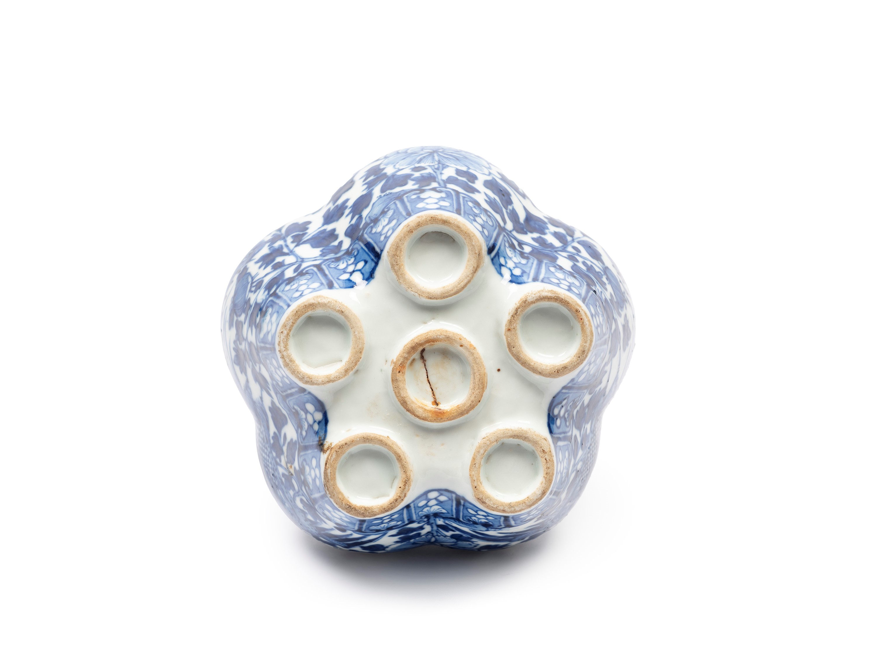 Vaso Porta Tulipani in Porcellana Bianca e Blu