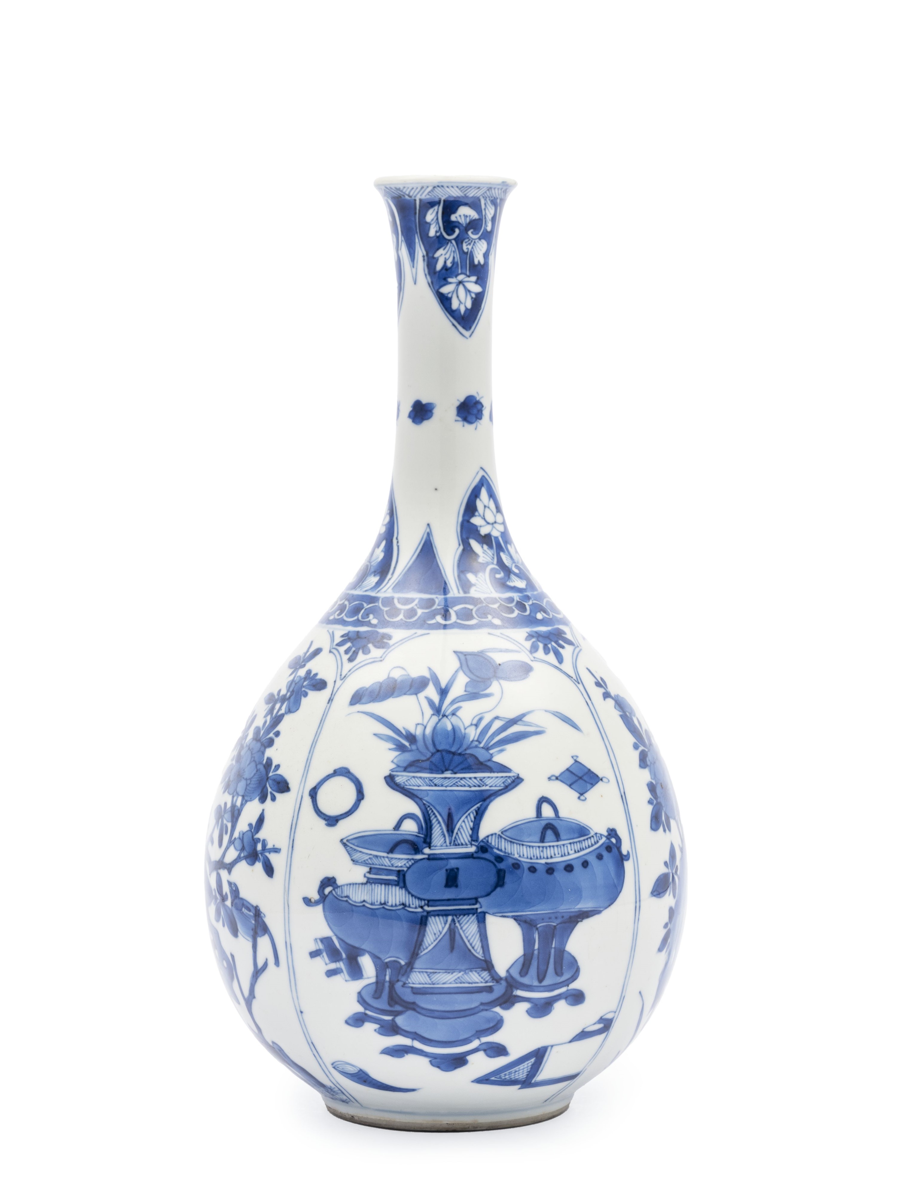 VASO IN PORCELLANA BIANCA E BLU