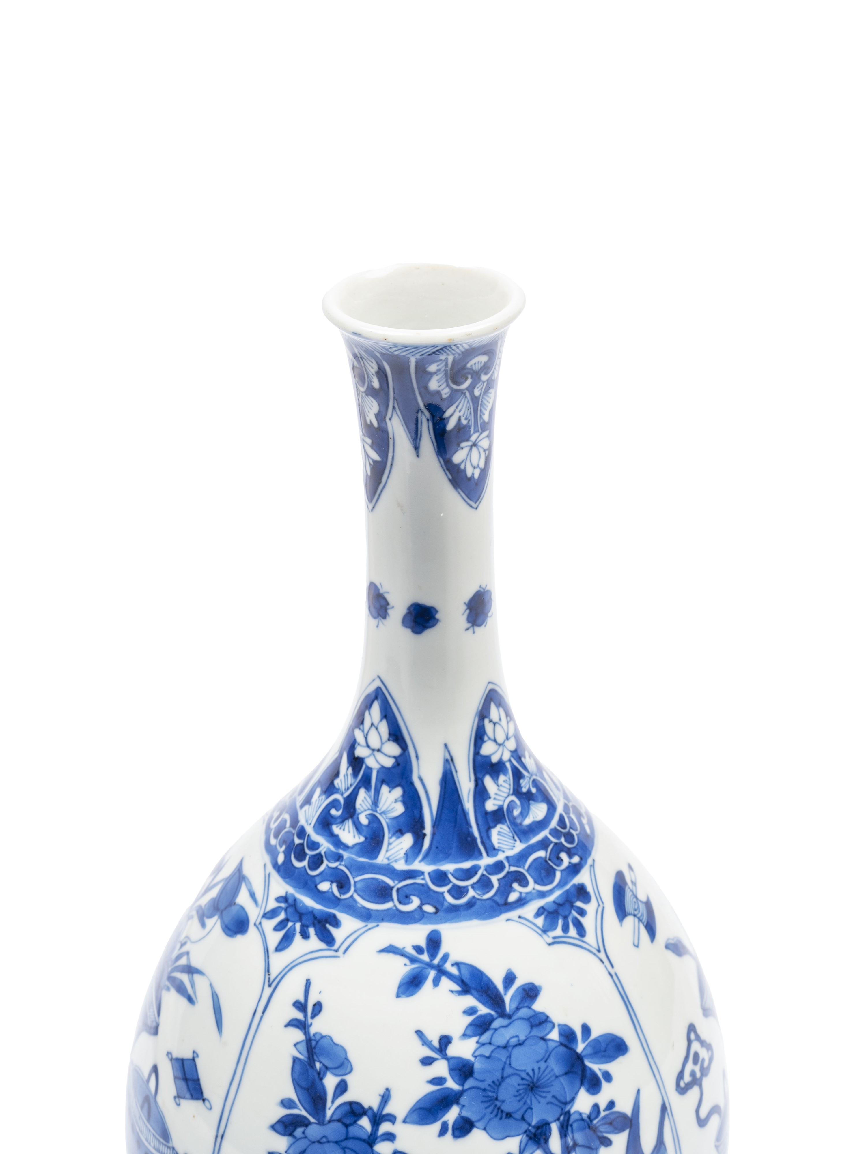 VASO IN PORCELLANA BIANCA E BLU