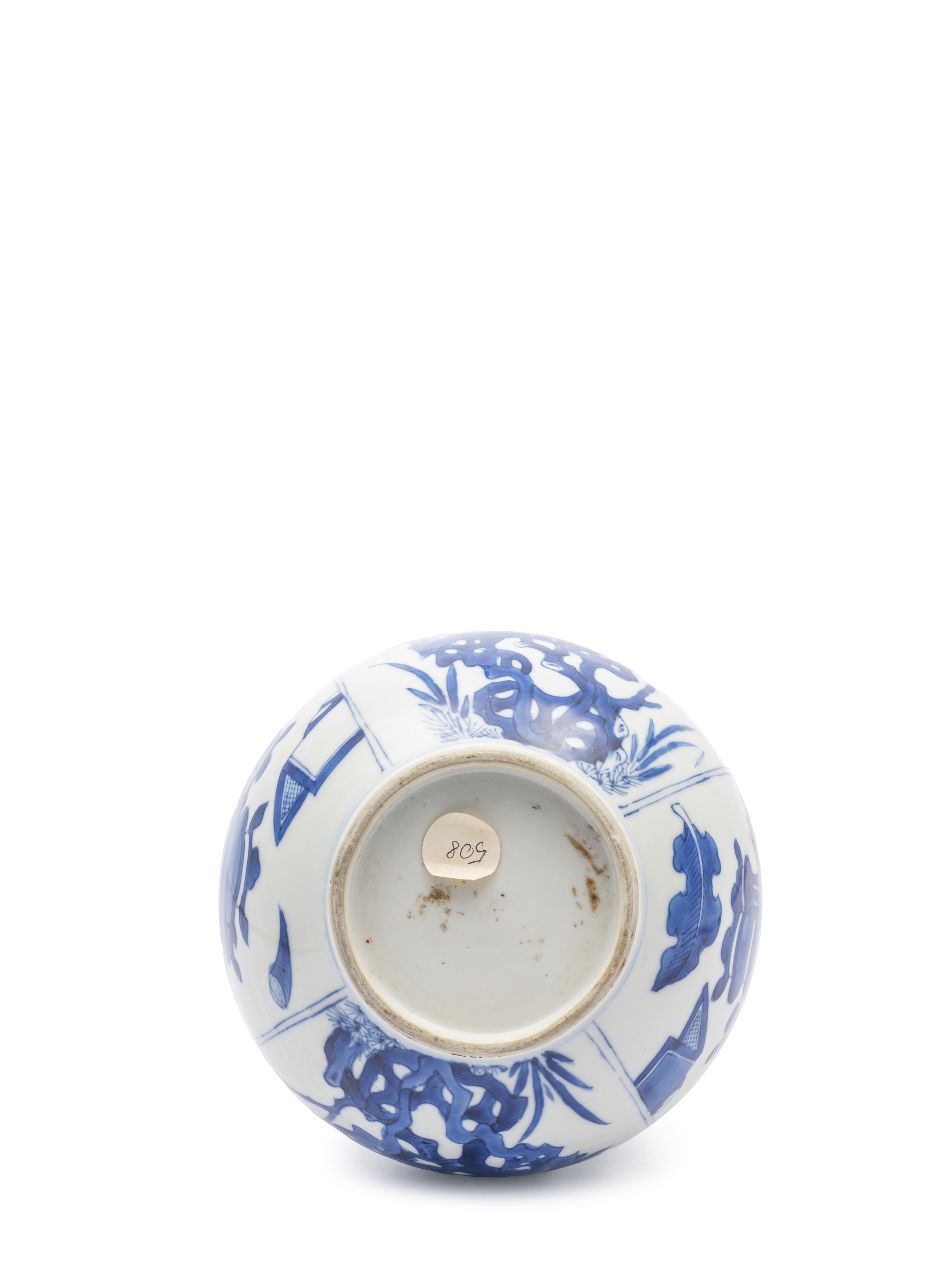 VASO IN PORCELLANA BIANCA E BLU