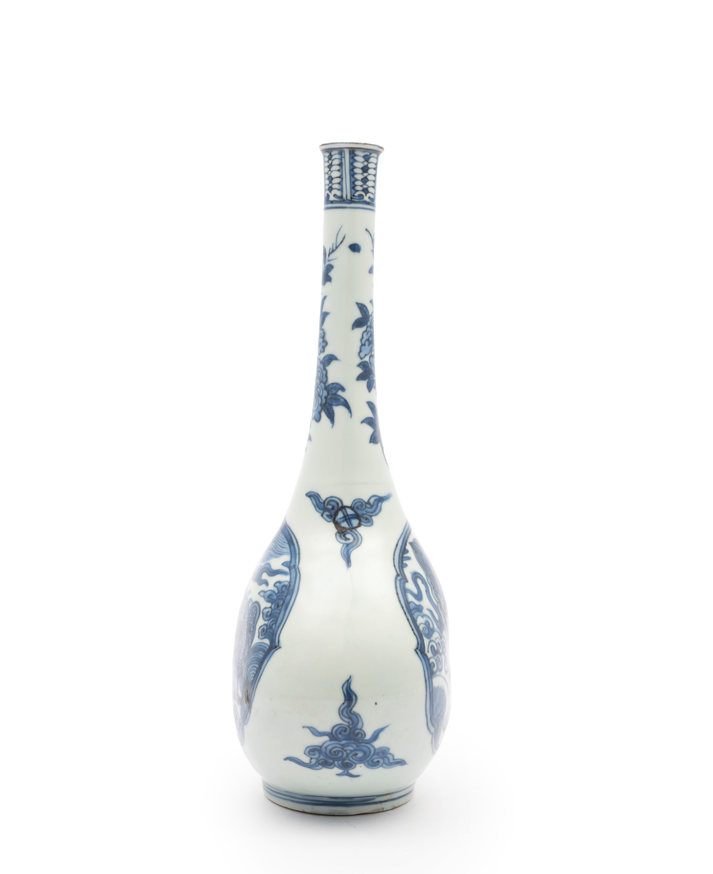 VASO IN PORCELLANA BIANCA E BLU