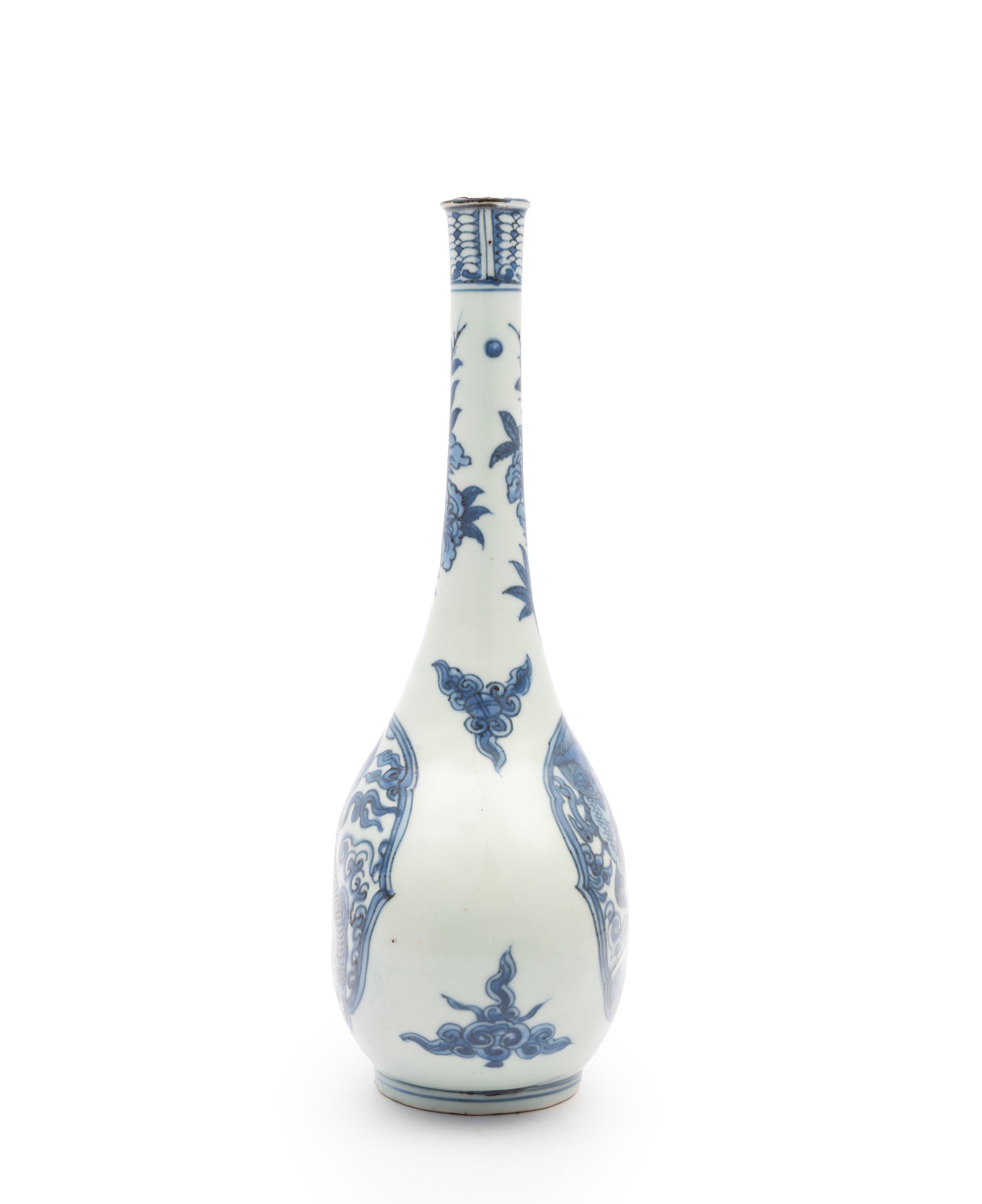 VASO IN PORCELLANA BIANCA E BLU