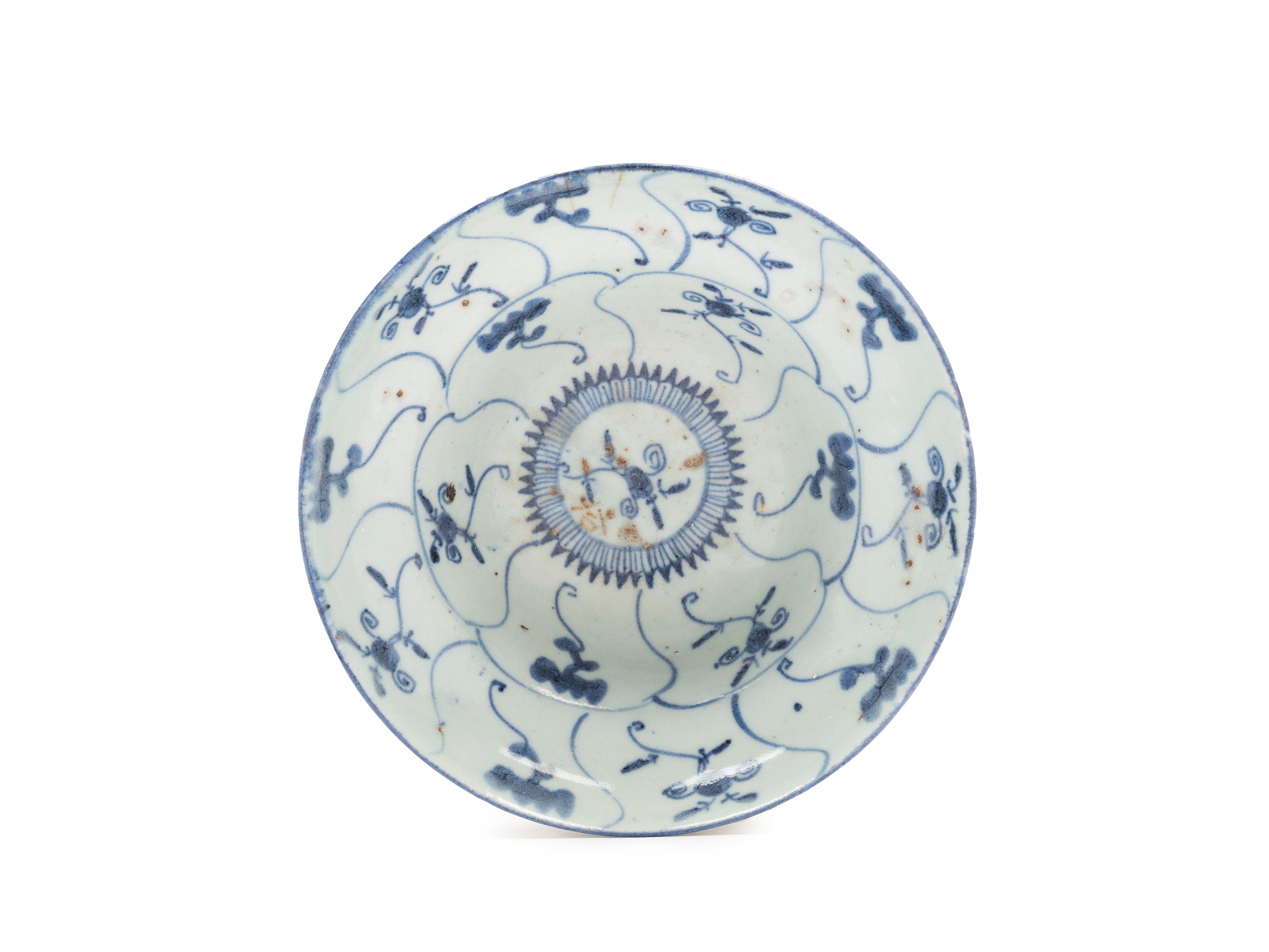 CIOTOLA IN PORCELLANA BIANCA E BLU