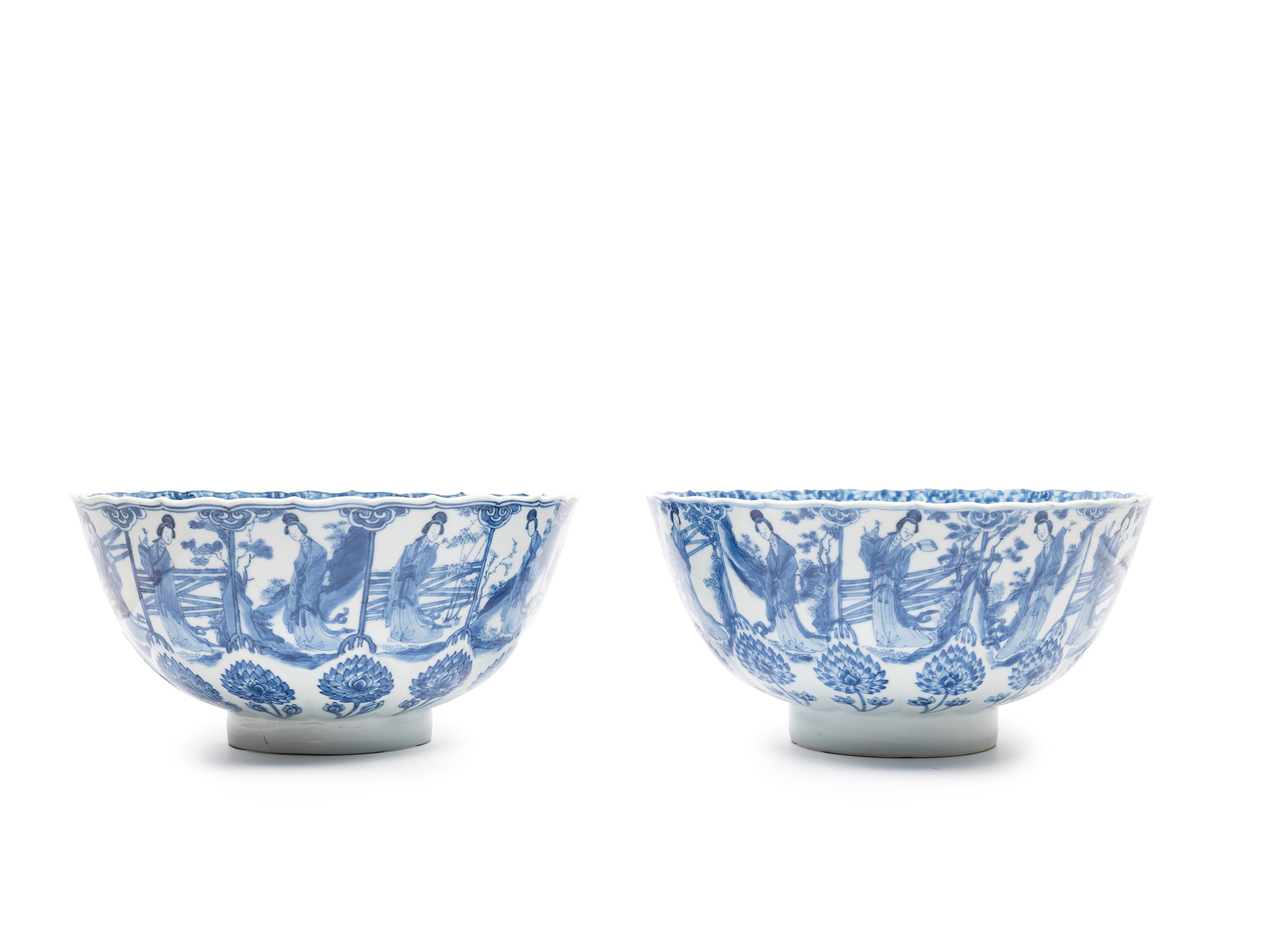 COPPIA DI CIOTOLE IN PORCELLANA BIANCA E BLU