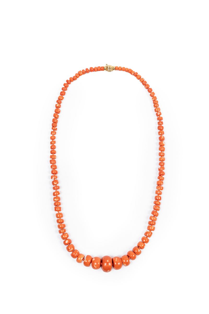 ☼COLLANA IN CORALLO ROSSO MOMO O CERASUOLO