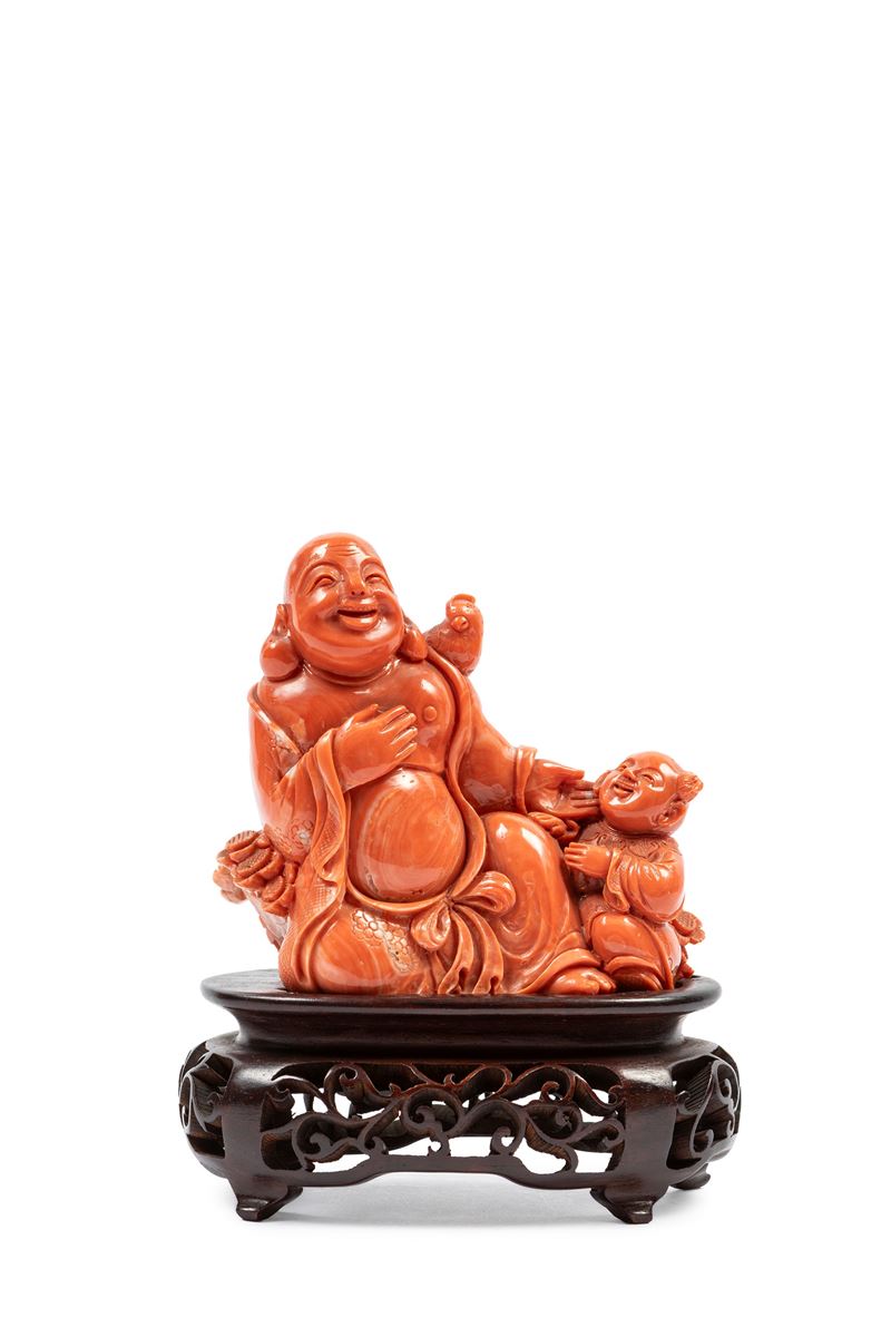 ☼FIGURA IN CORALLO ROSSO MOMO O CERASUOLO