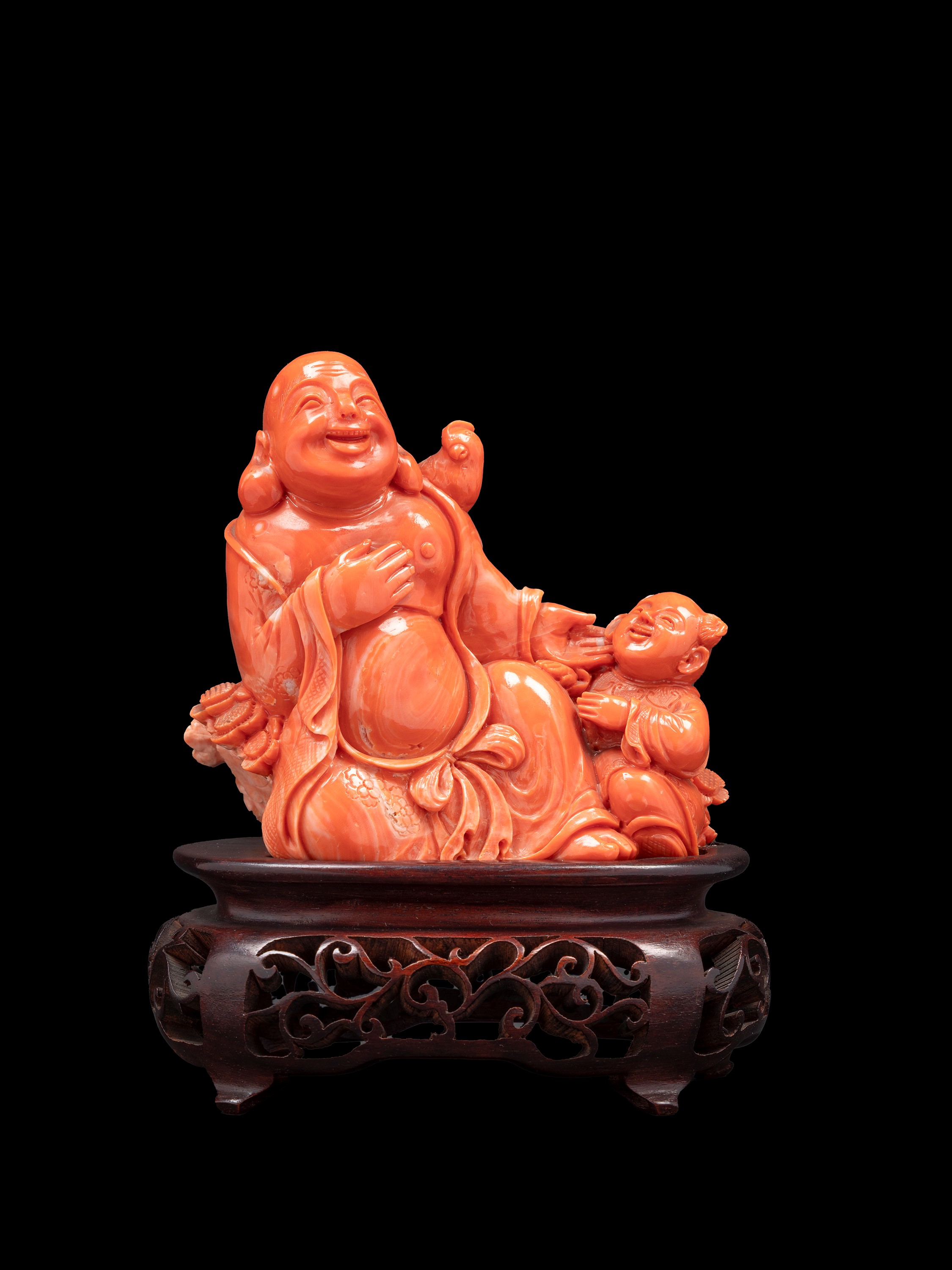 ☼FIGURA IN CORALLO ROSSO MOMO O CERASUOLO