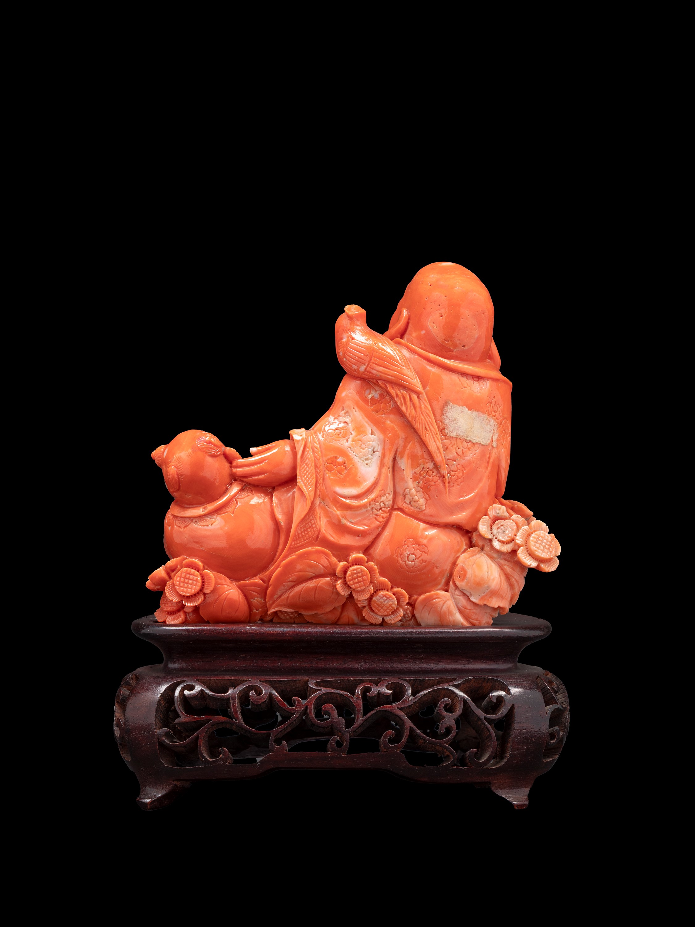 ☼FIGURA IN CORALLO ROSSO MOMO O CERASUOLO