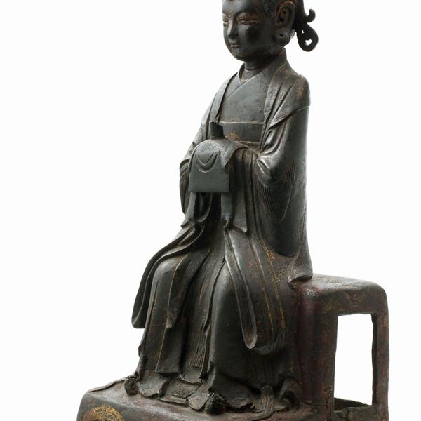 GRANDE FIGURA IN BRONZO DORATO