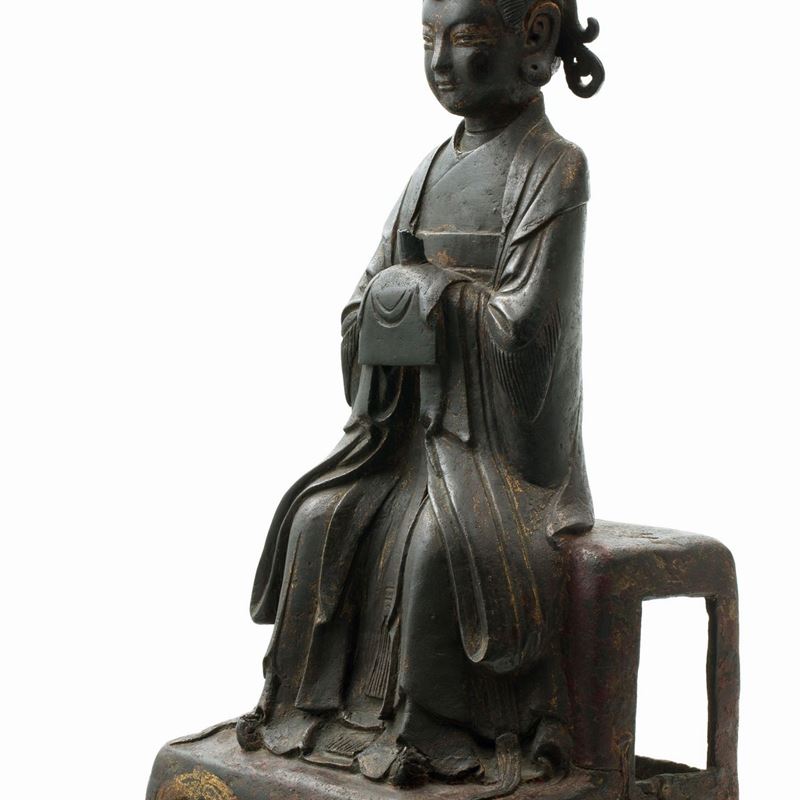 GRANDE FIGURA IN BRONZO DORATO