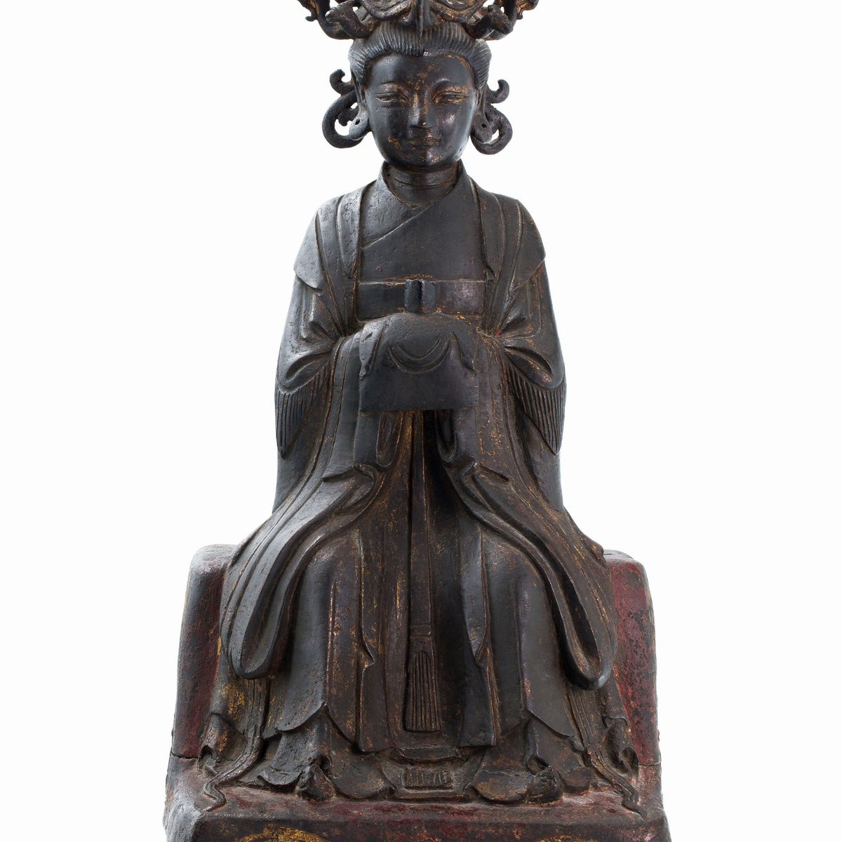 GRANDE FIGURA IN BRONZO DORATO