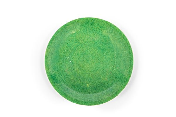 A GREEN-GLAZED PORCELAIN DISH