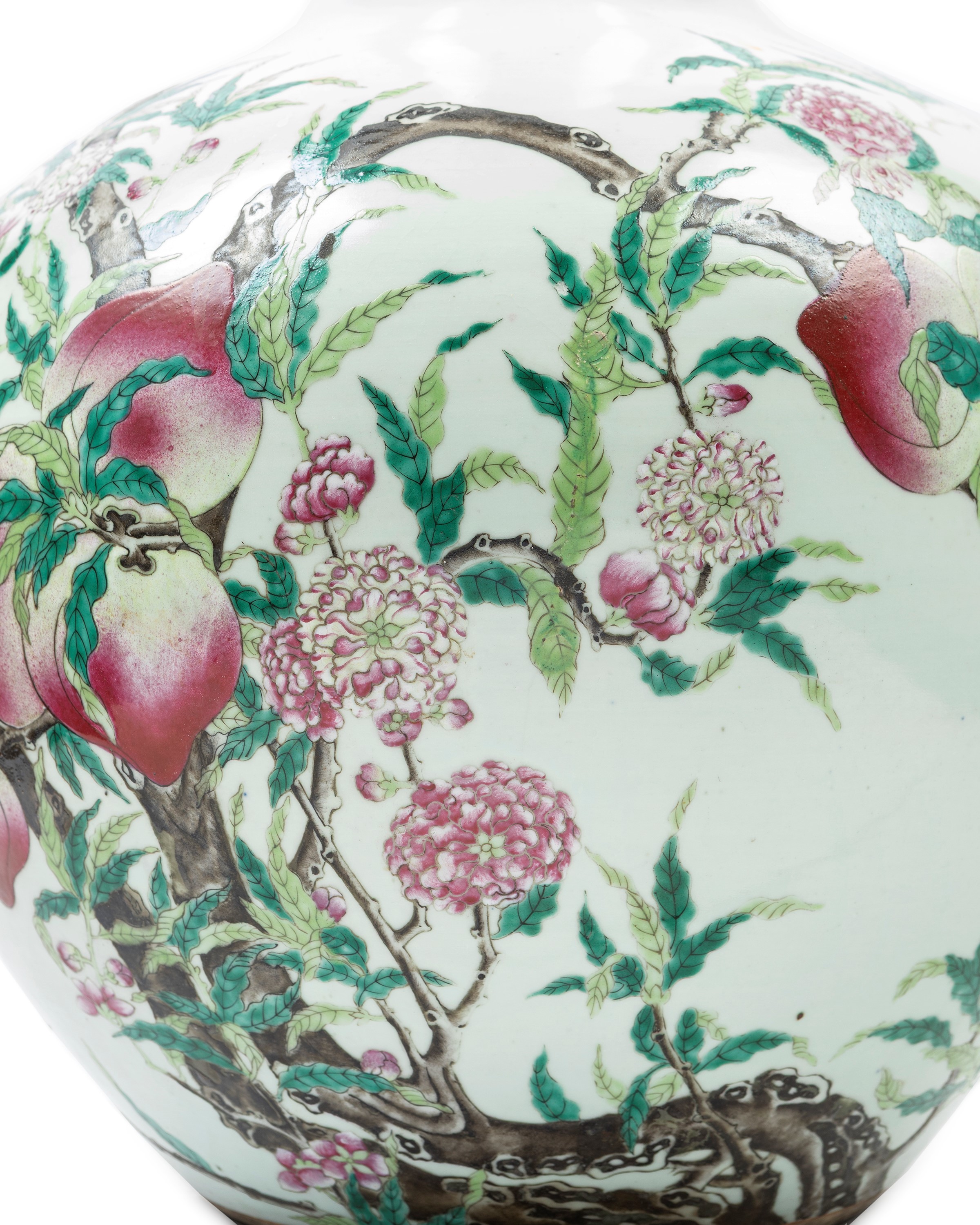 GRANDE VASO IN PORCELLANA FAMIGLIA ROSA