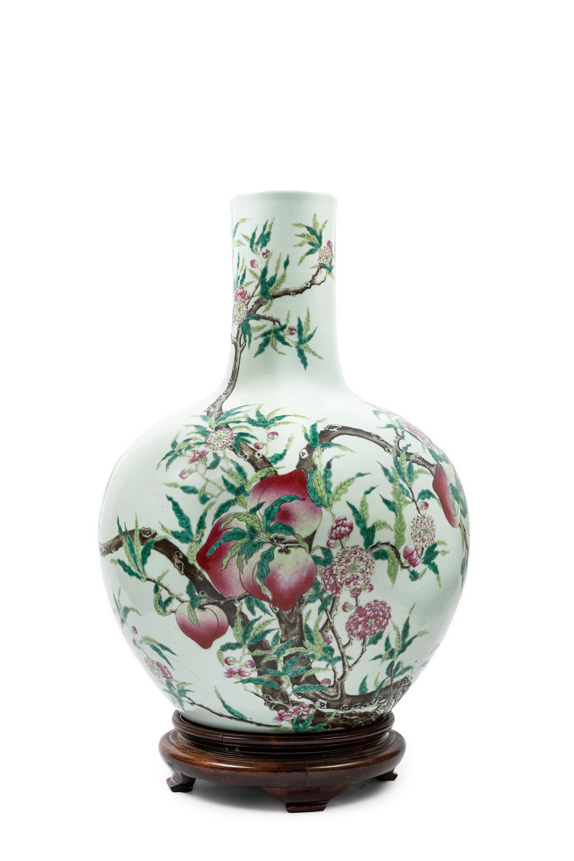 GRANDE VASO IN PORCELLANA FAMIGLIA ROSA