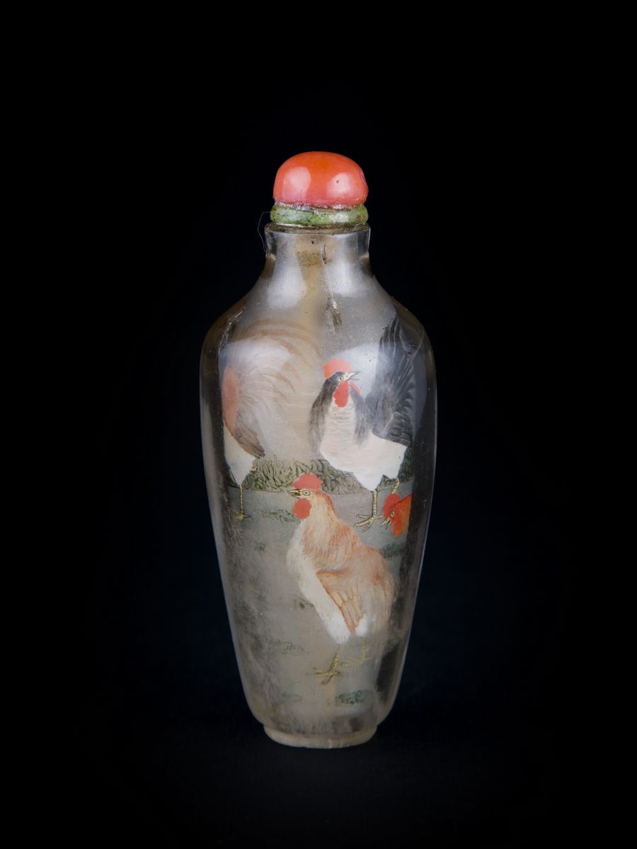 SNUFF BOTTLE IN VETRO DIPINTA ALL’INTERNO FIRMATA YE ZHONGSAN