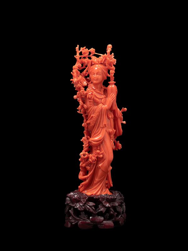 ☼A RED MOMO CORAL BEIJING STYLE FIGURE