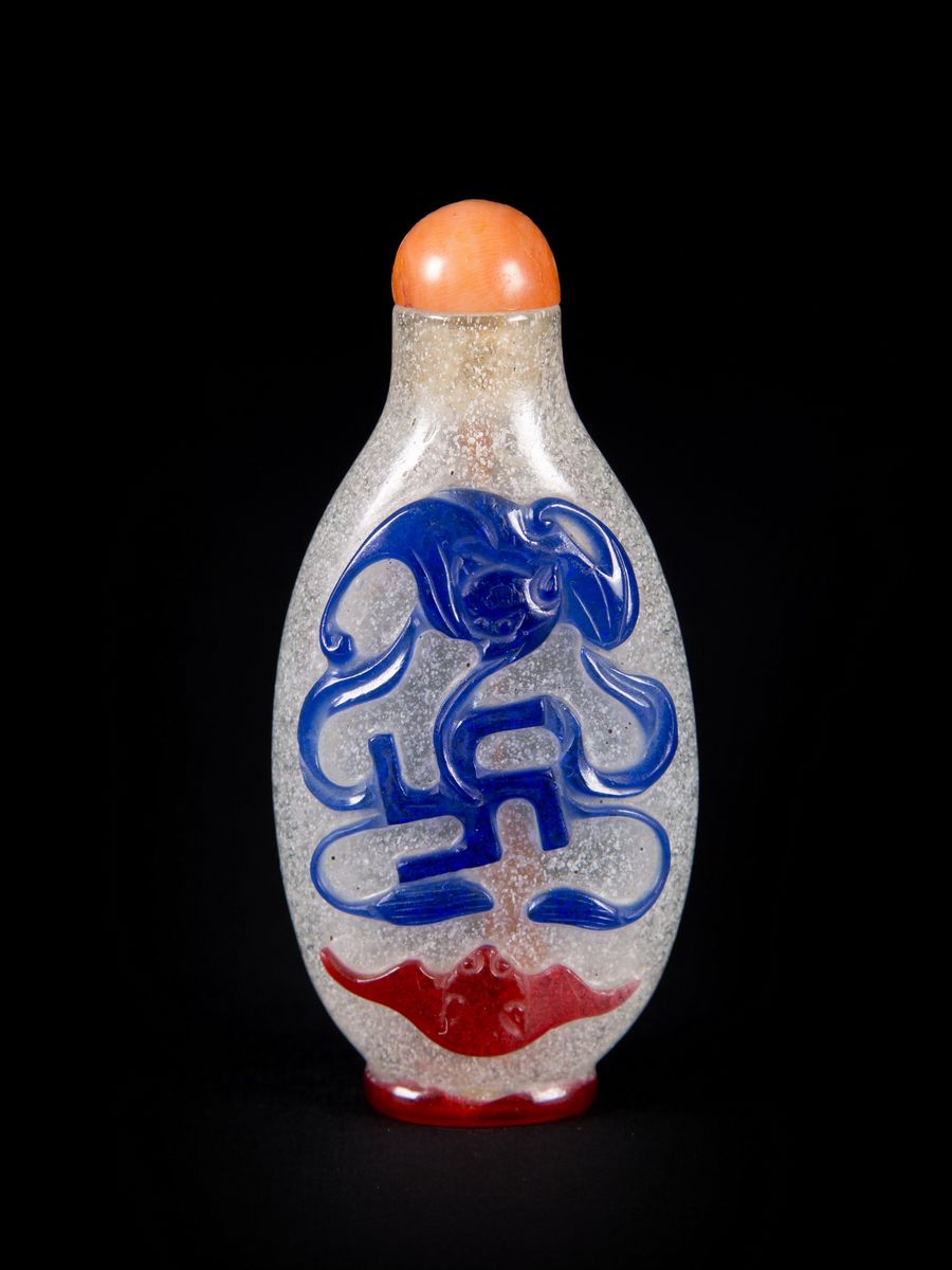 SNUFF BOTTLE IN VETRO CAMMEO