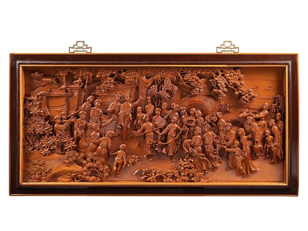 A COMUNIST PROPAGANDA WOODEN PANEL