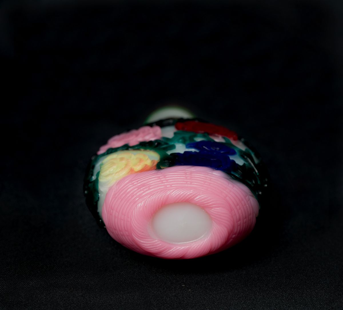 RARA SNUFF BOTTLE IN VETRO CAMMEO A SETTE COLORI