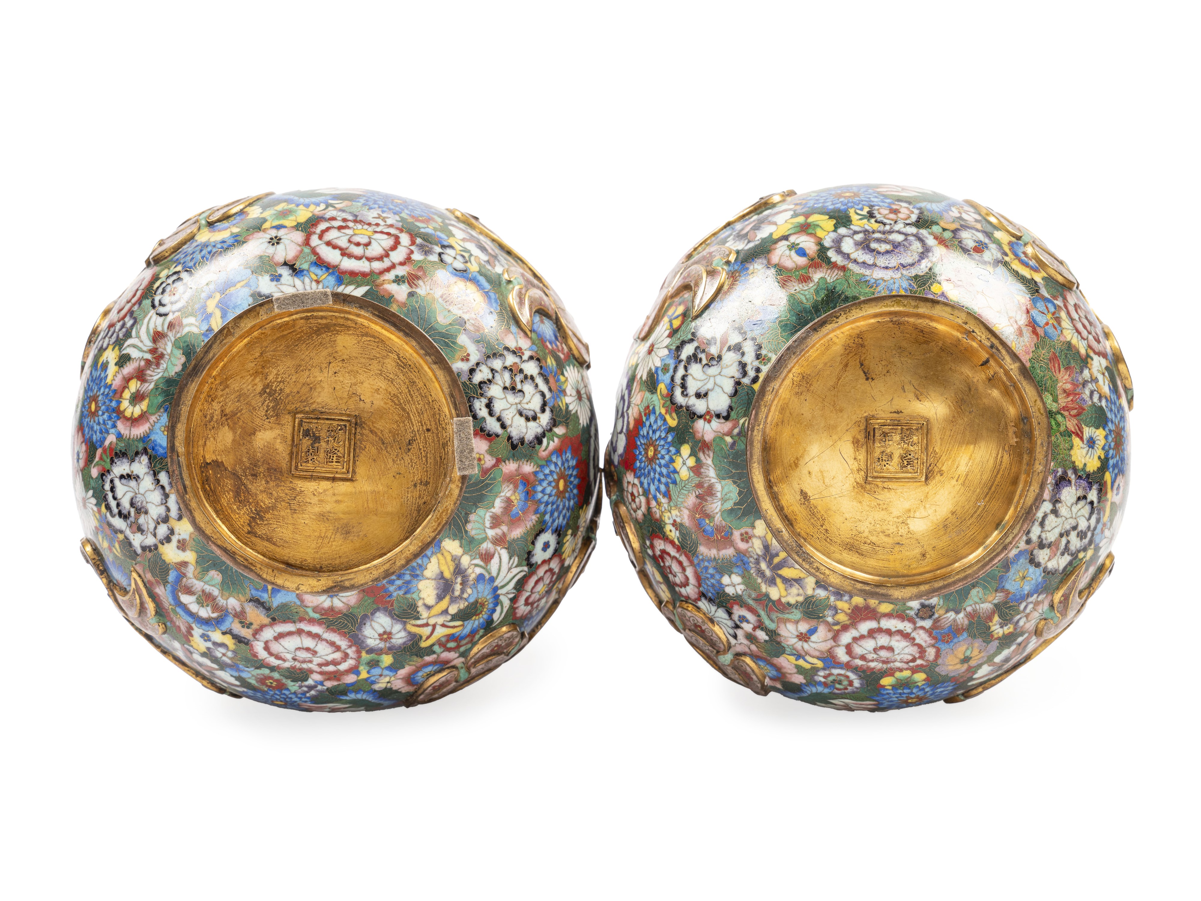 COPPIA DI VASI IN CLOISONNÉ