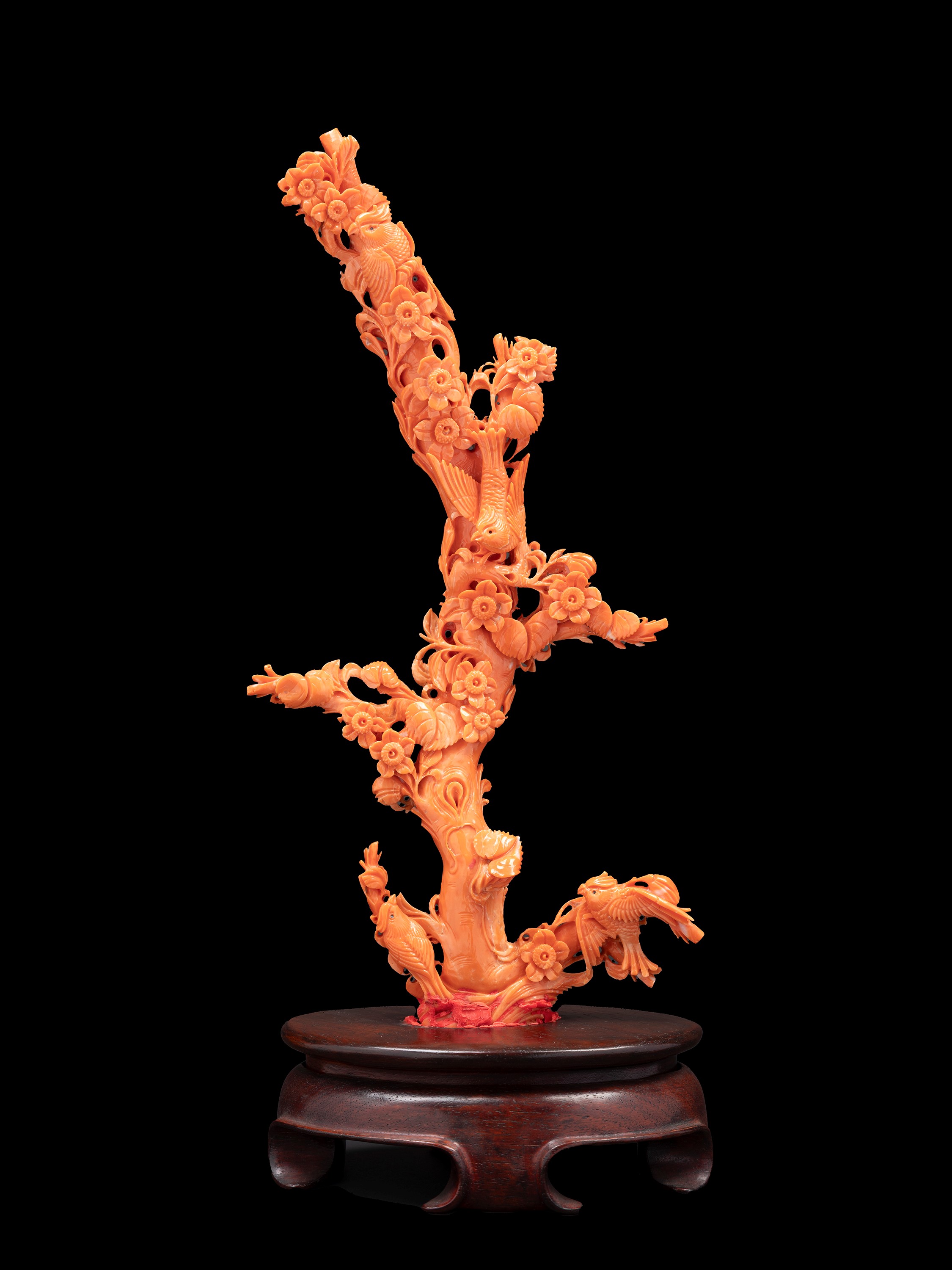 ☼SCULTURA IN CORALLO MOMO O CERASUOLO