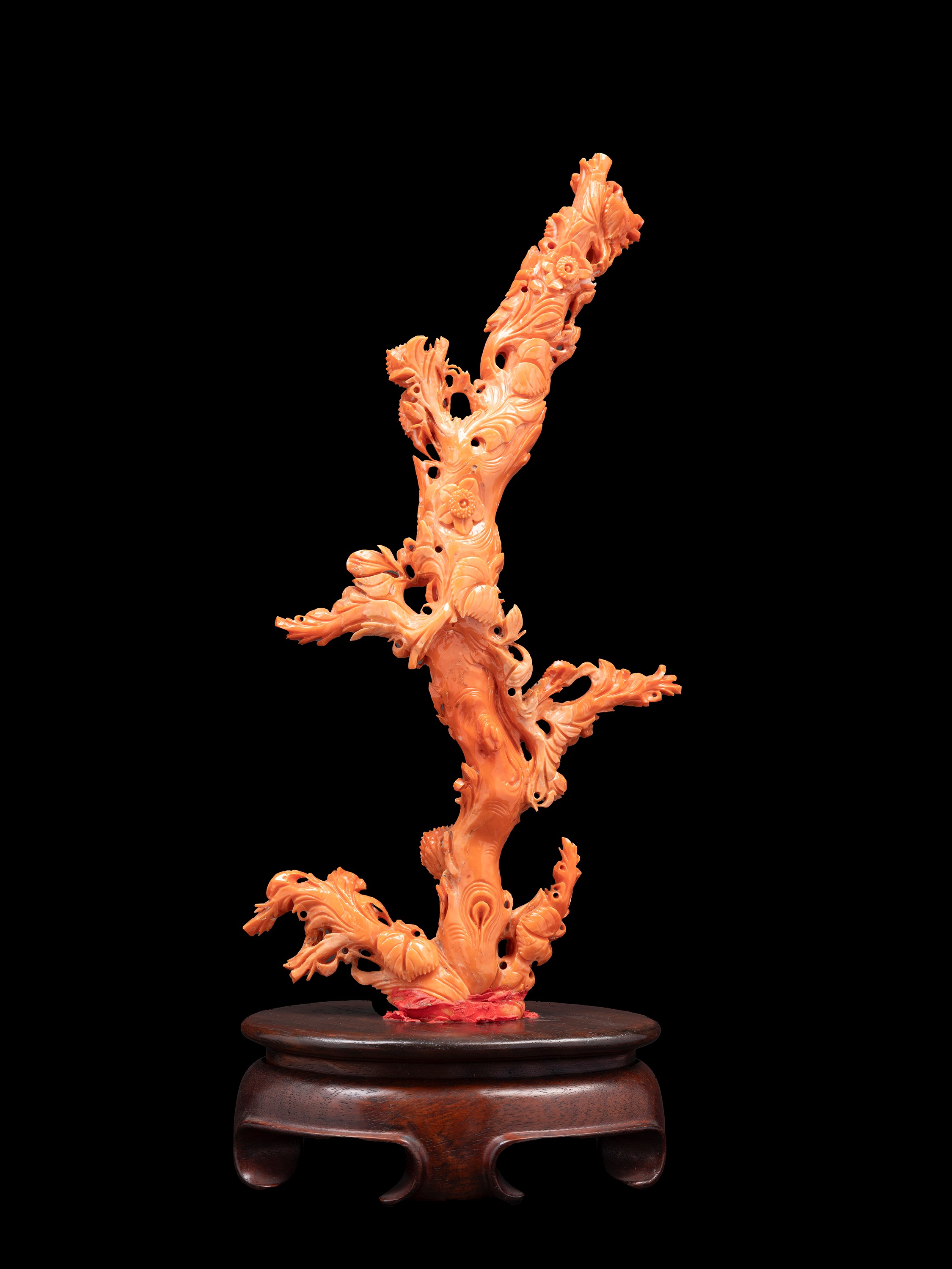 ☼SCULTURA IN CORALLO MOMO O CERASUOLO