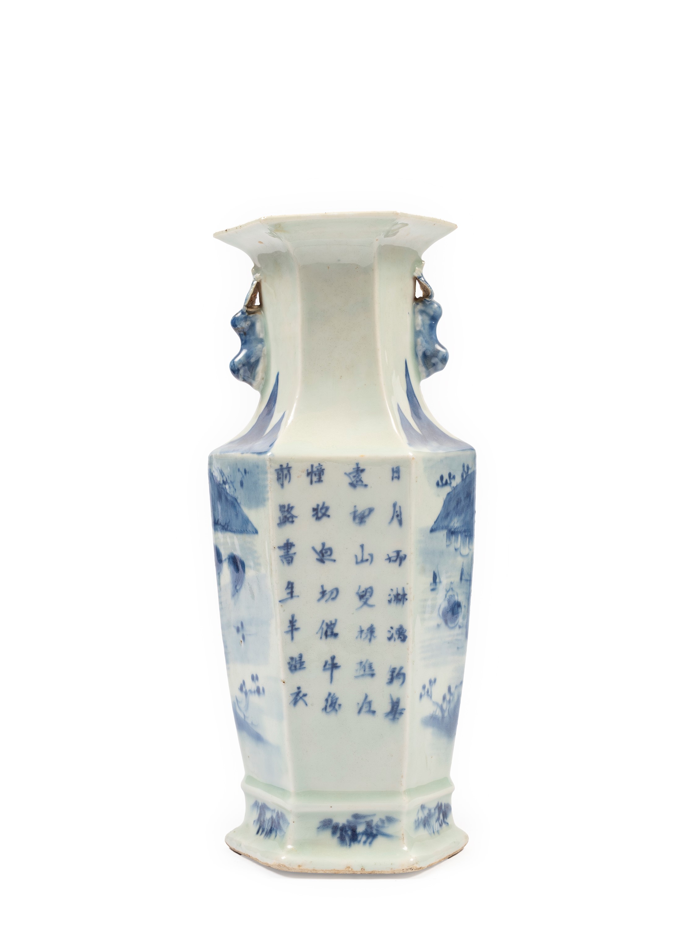 Vaso in Porcellana Bianco e Blu