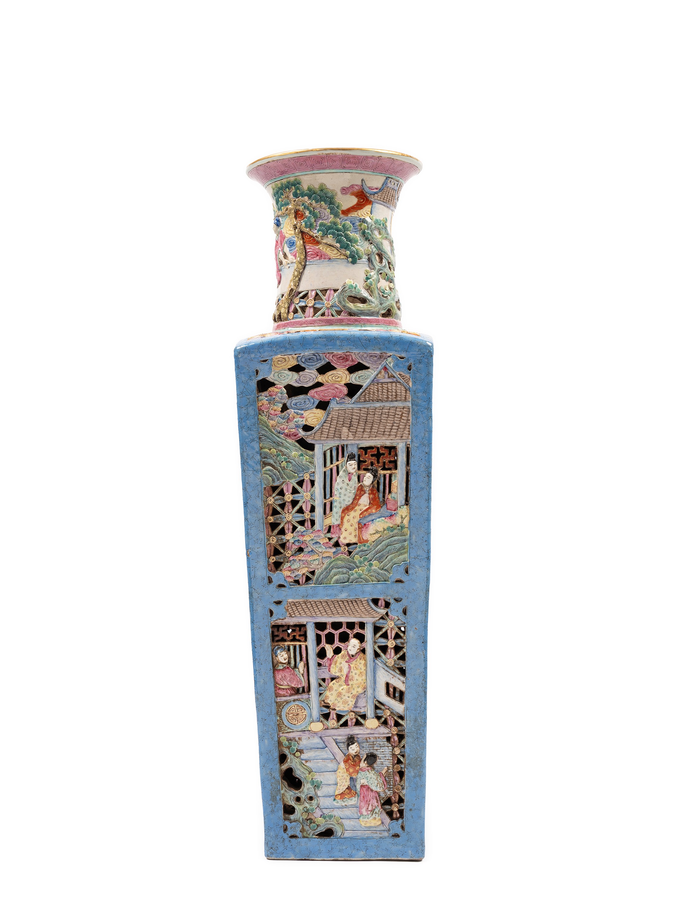 Grande Vaso in Porcellana Famiglia Rosa
