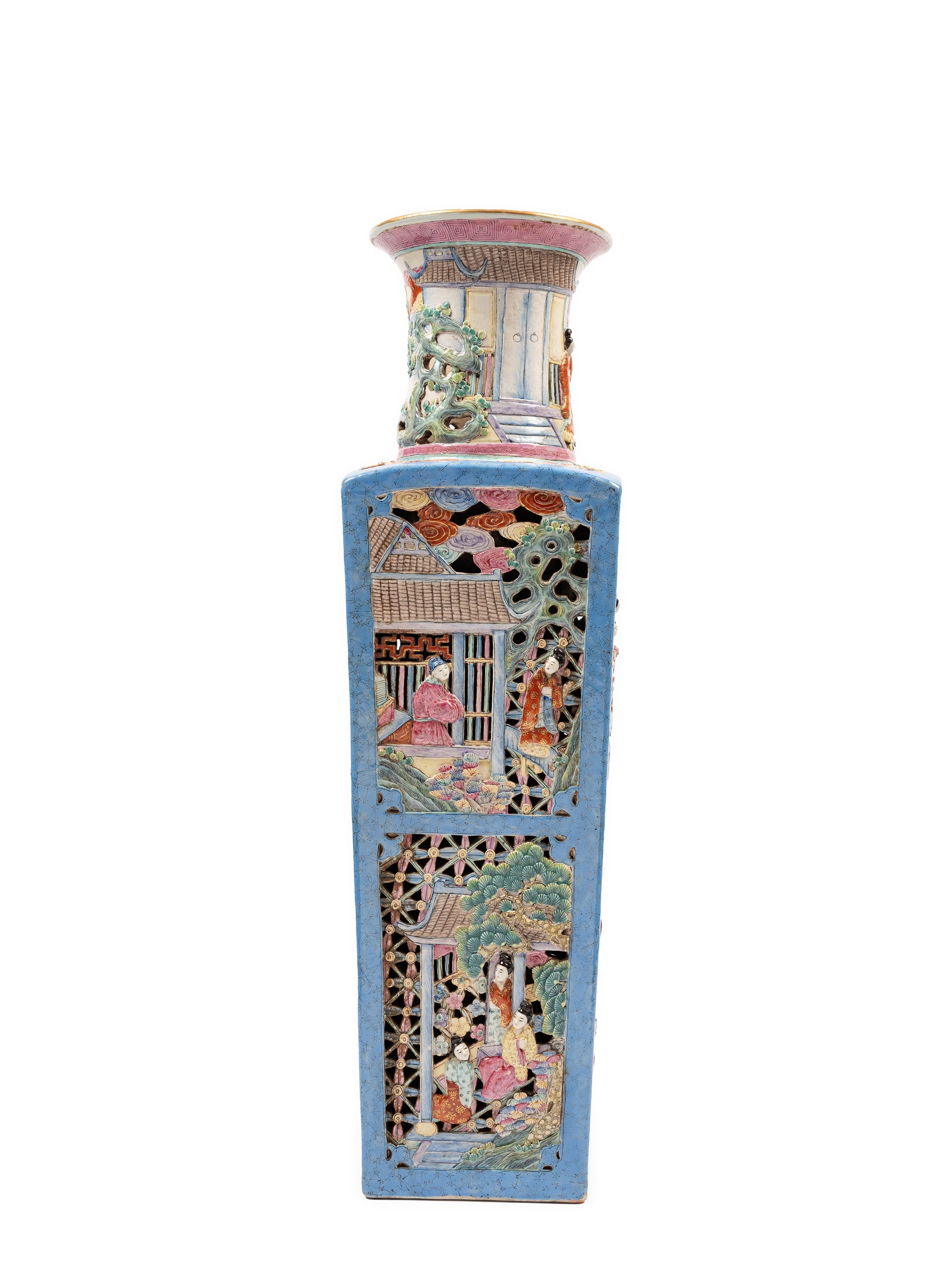 Grande Vaso in Porcellana Famiglia Rosa
