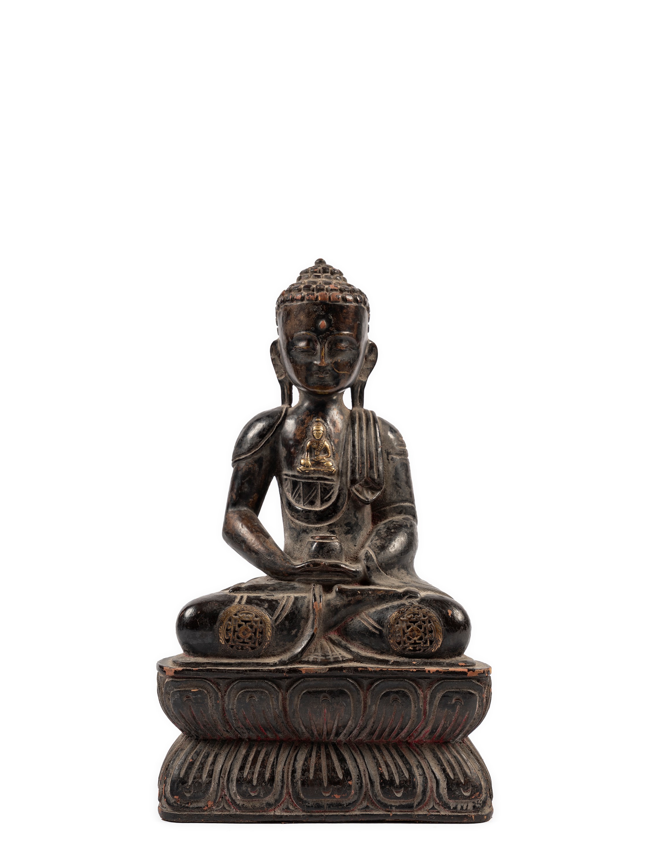 FIGURA DI BUDDHA SHAKYAMUNI IN LEGNO