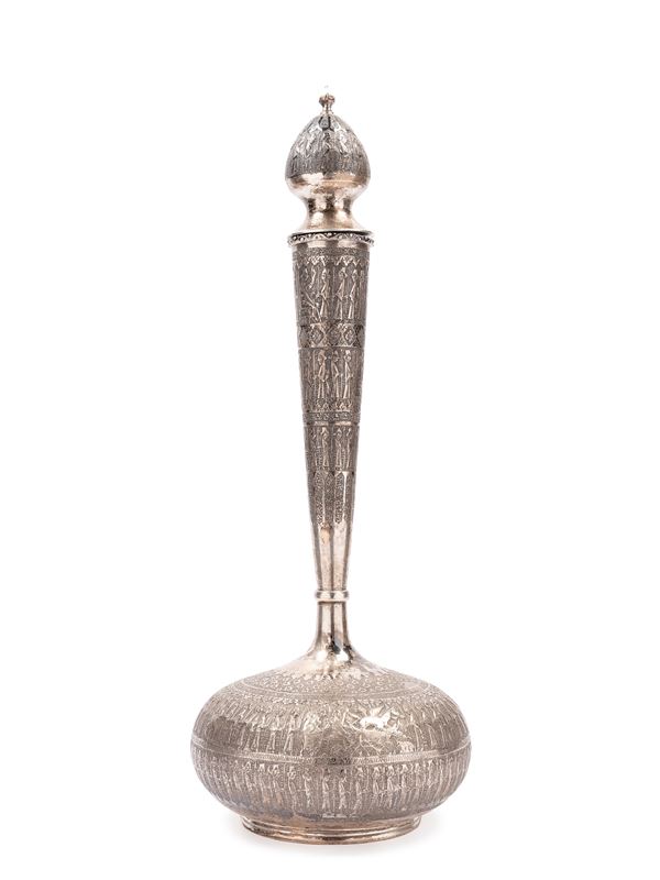 AN ISLAMIC SILVER VASE 