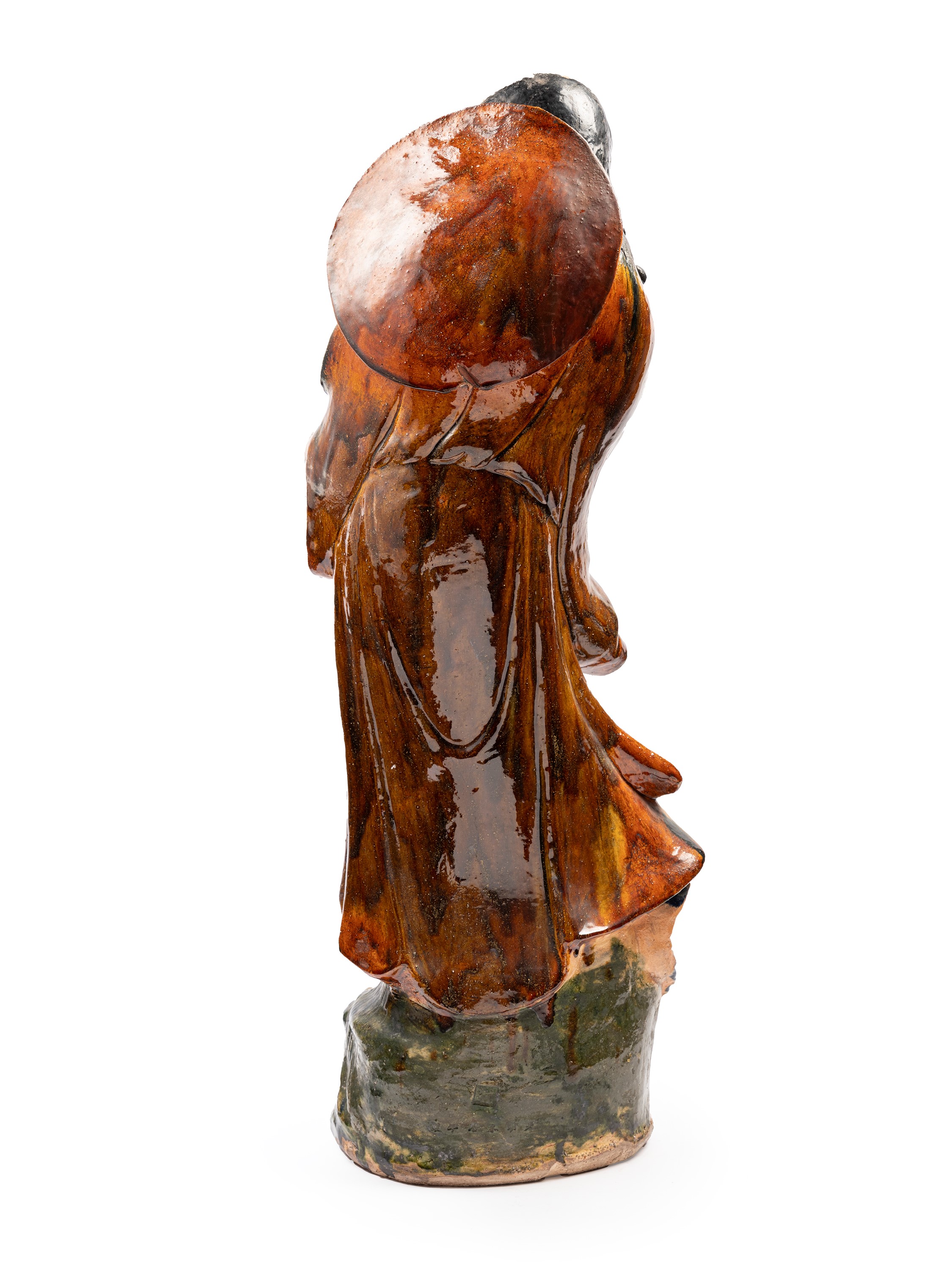 ENORME FIGURA DI LUOHAN IN CERAMICA SHIWAN