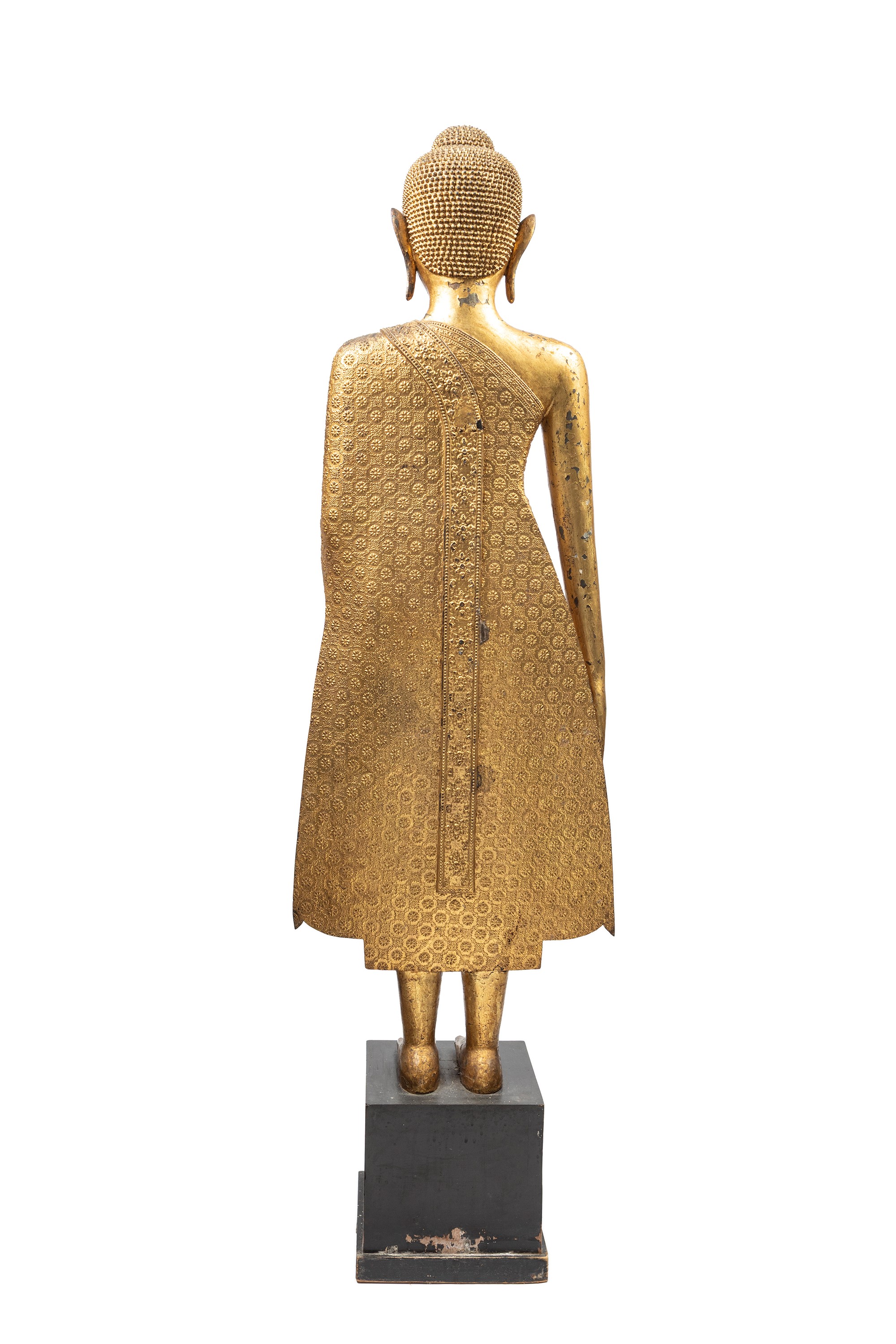 ENORME FIGURA DI BUDDHA IN BRONZO DORATO