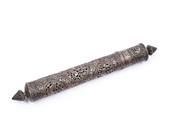 A SILVER DOCUMENT HOLDER
